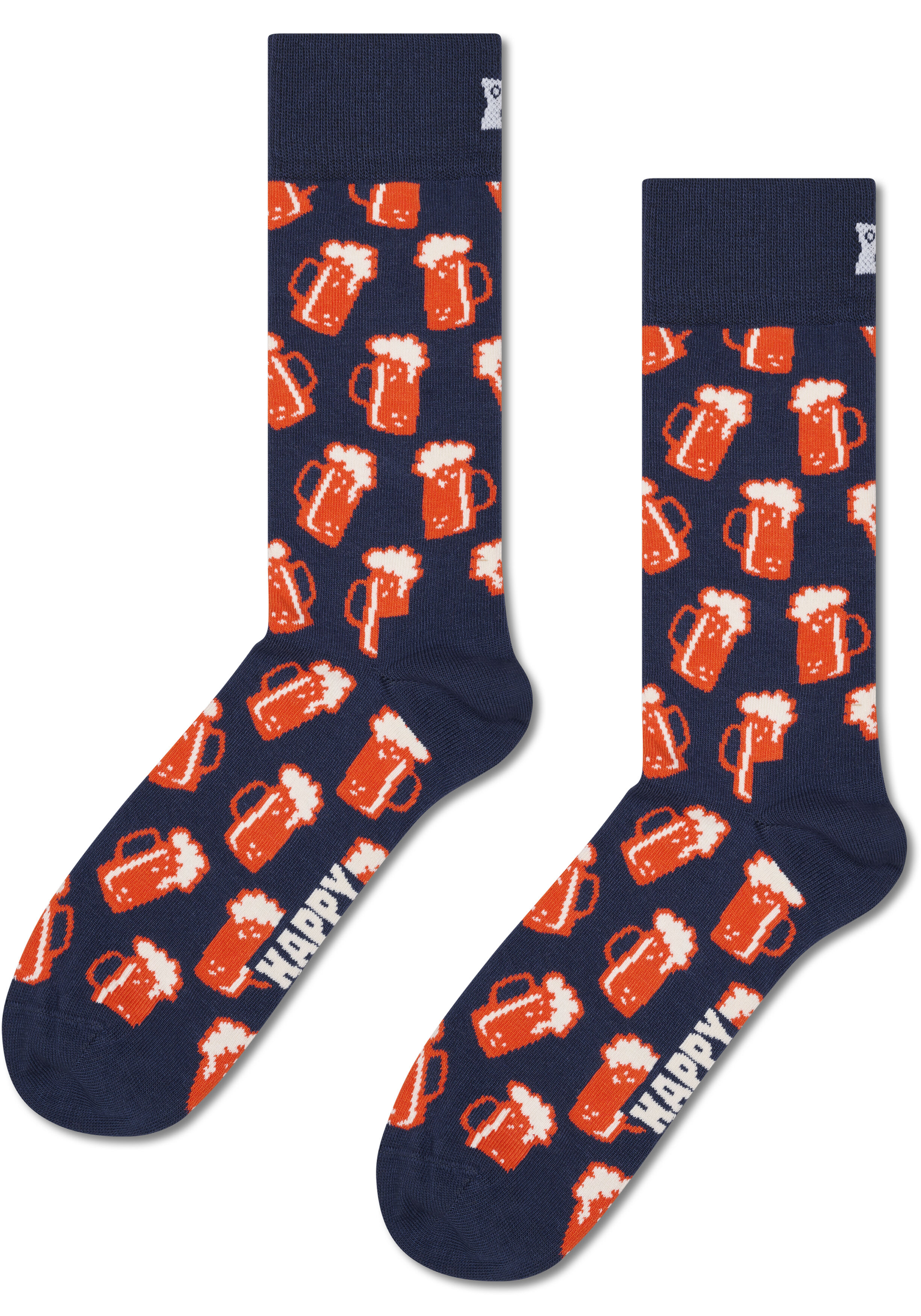 Happy Socks Beer Glass Socks Gift Set (3-pack), unisex sokken in cadeauverpakking, navy