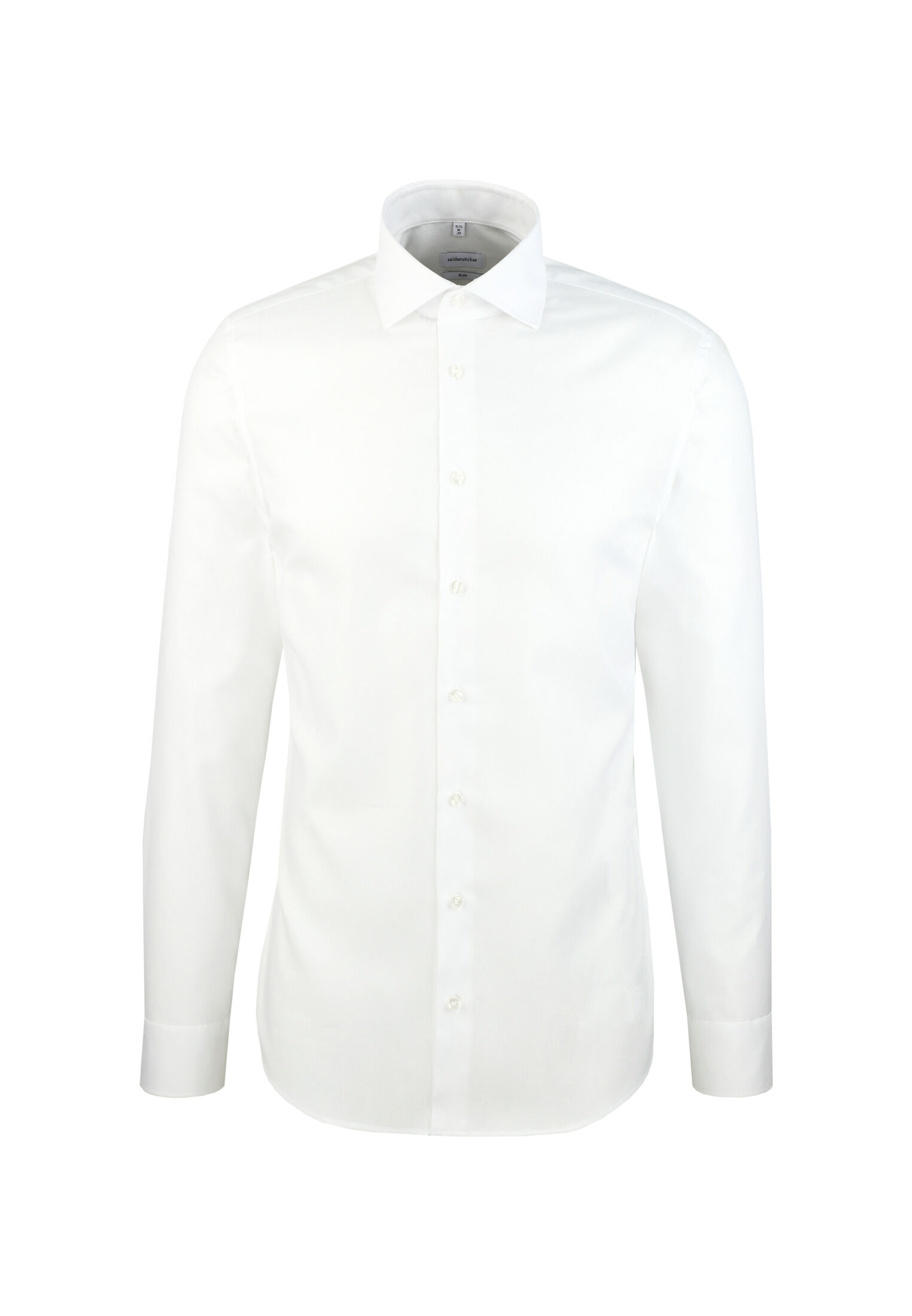 Seidensticker shaped fit overhemd, herringbone, wit