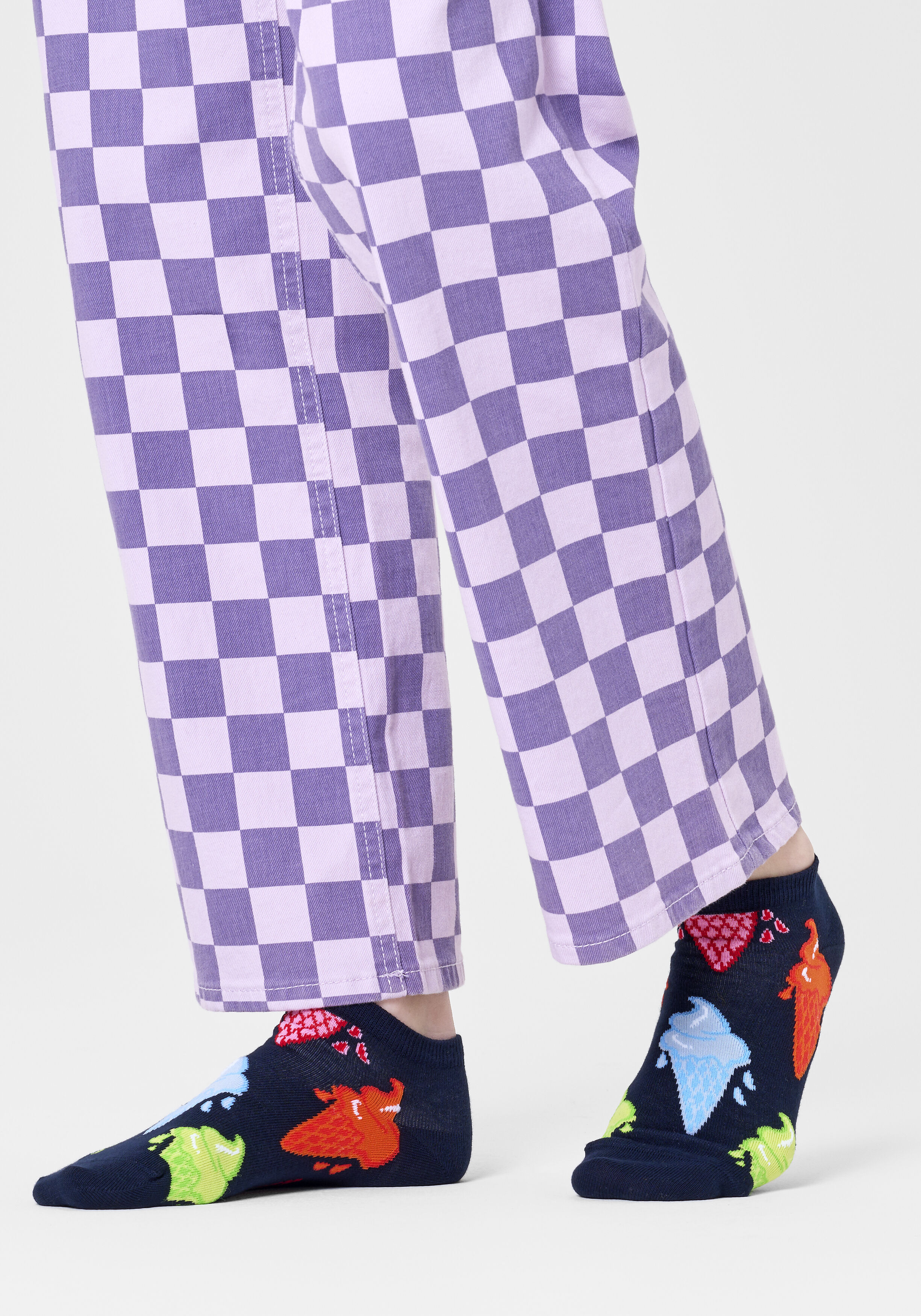 Happy Socks Ice Cream Low Sock, unisex enkelsokken, navy