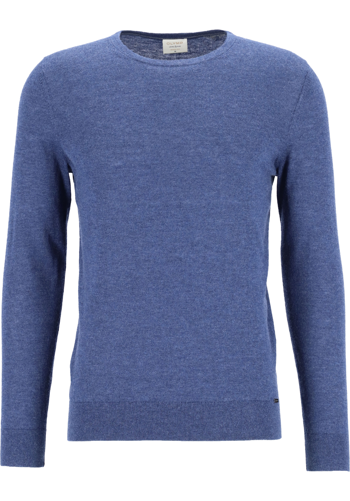 1-4046346773778-olymp-OLYMP-TR-blauw-01511119-4fotos_HR OLYMP Level 5 body fit trui wol met zijde, O-hals, royal blauw