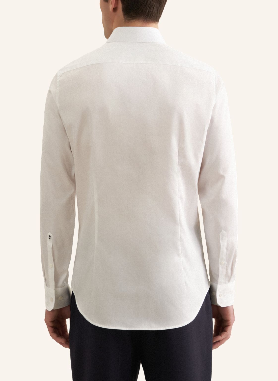 Seidensticker slim fit overhemd, mouwlengte 7, popeline, wit