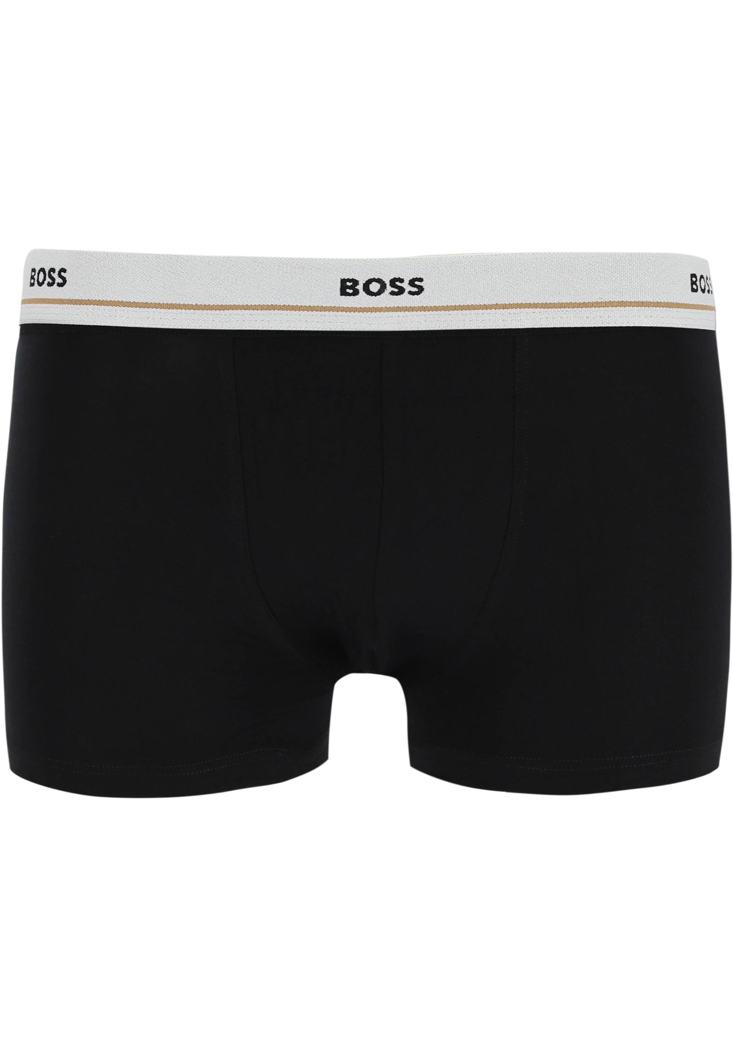 HUGO BOSS Essential trunks (5-pack), heren boxers kort, zwart met gekleurde tailleband