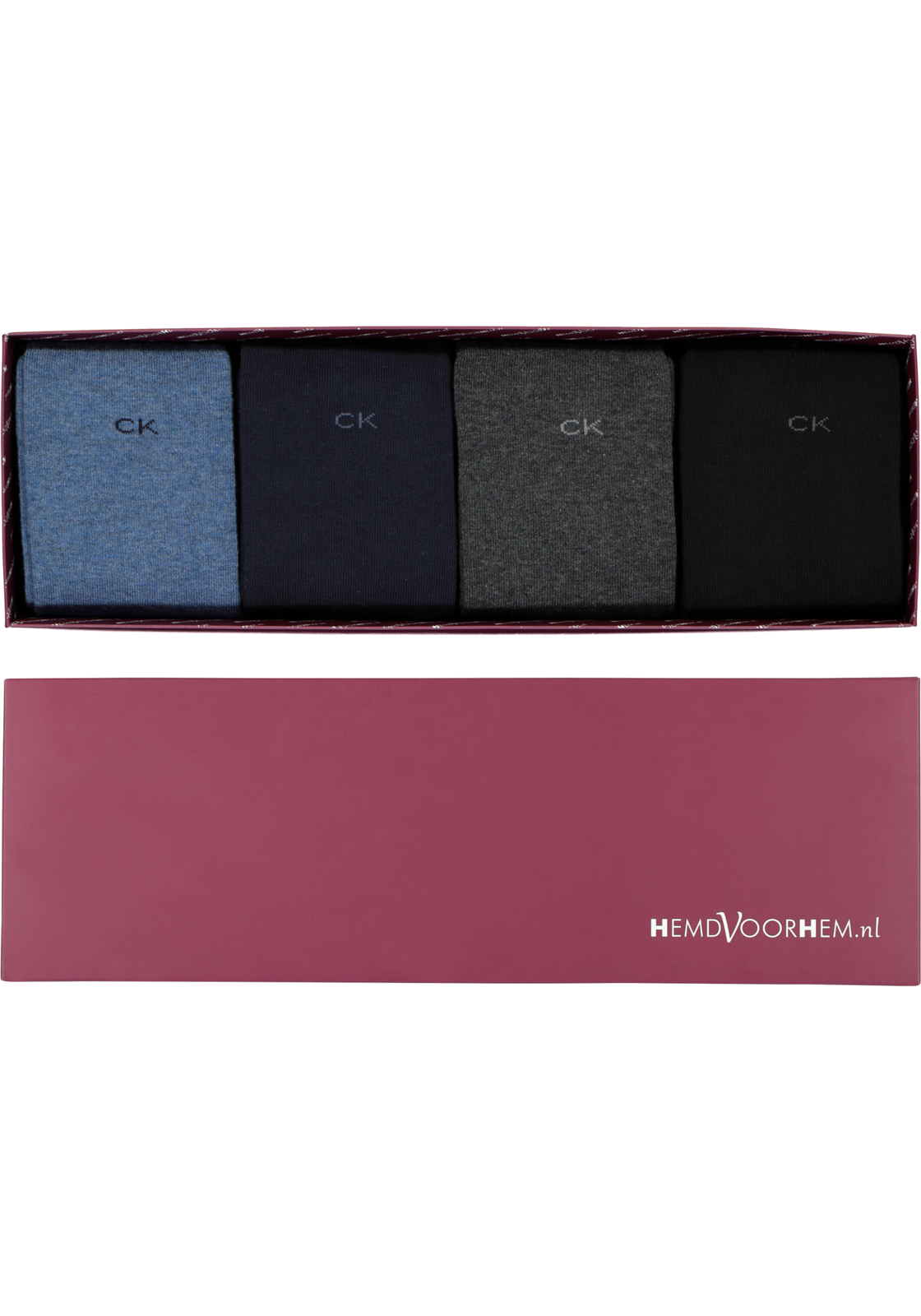 1-9505643326513_cadeau_doos_sokken_HR Cadeaubox Calvin Basic Box; 8 paar Calvin Klein sokken zwart, blauw, bruin en grijs