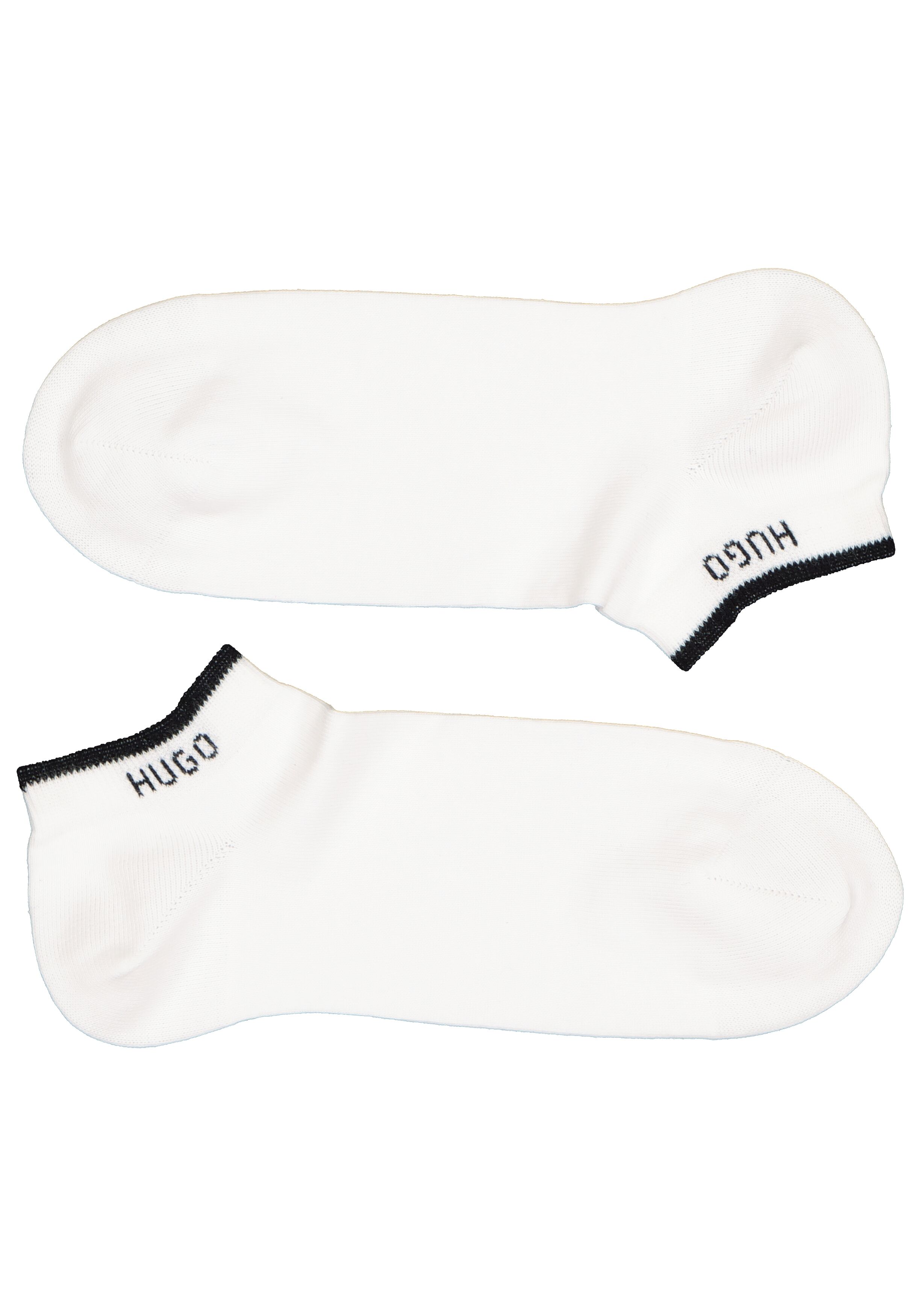 HUGO logo sokken (2-pack), heren enkelsokken, wit