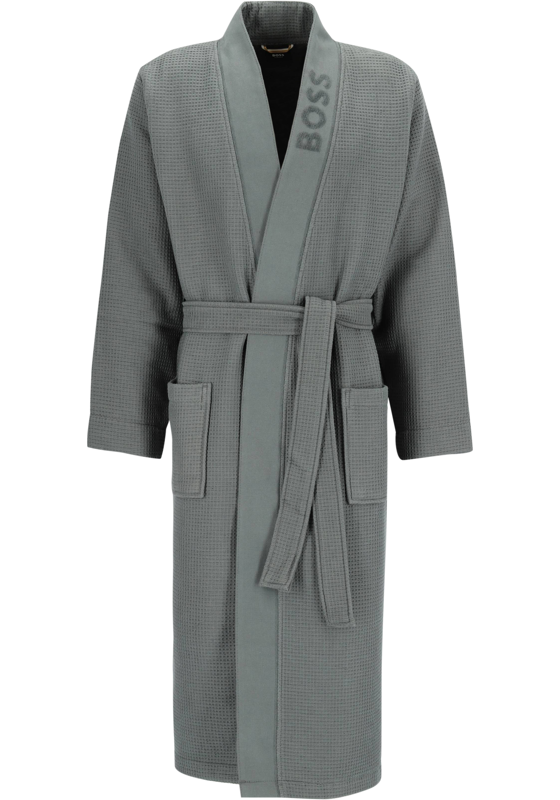 BOSS Waffle Kimono, heren ochtendjas (middeldik), groen BOSS Waffle Kimono, heren ochtendjas (middeldik), groen