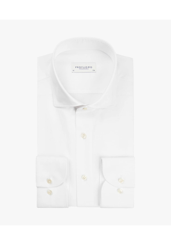 Profuomo slim fit heren overhemd, twill, wit Profuomo slim fit heren overhemd, twill, wit