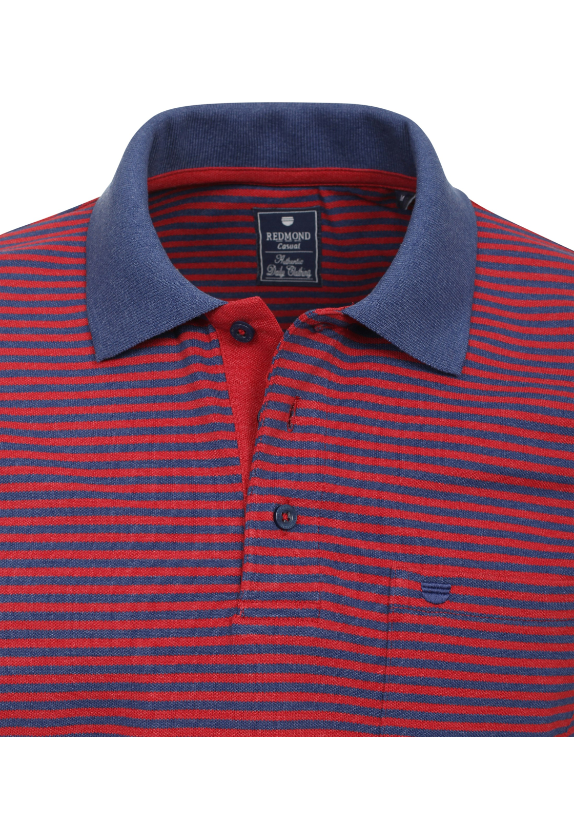 Redmond regular fit heren polo, pique, rood gestreept - 241420900-50 Redmond regular fit heren polo, pique, rood gestreept - 241420900-50