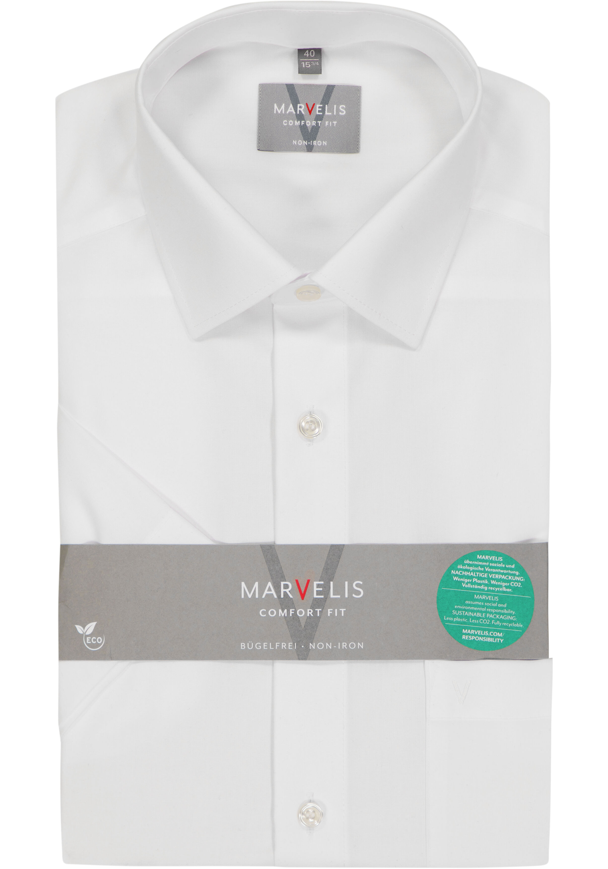 MARVELIS comfort fit overhemd, korte mouw, wit   