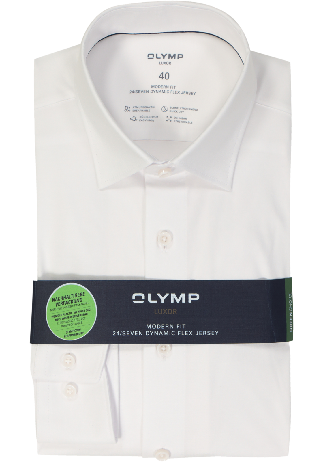 OLYMP Luxor 24/Seven modern fit overhemd, wit tricot OLYMP Luxor 24/Seven modern fit overhemd, wit tricot