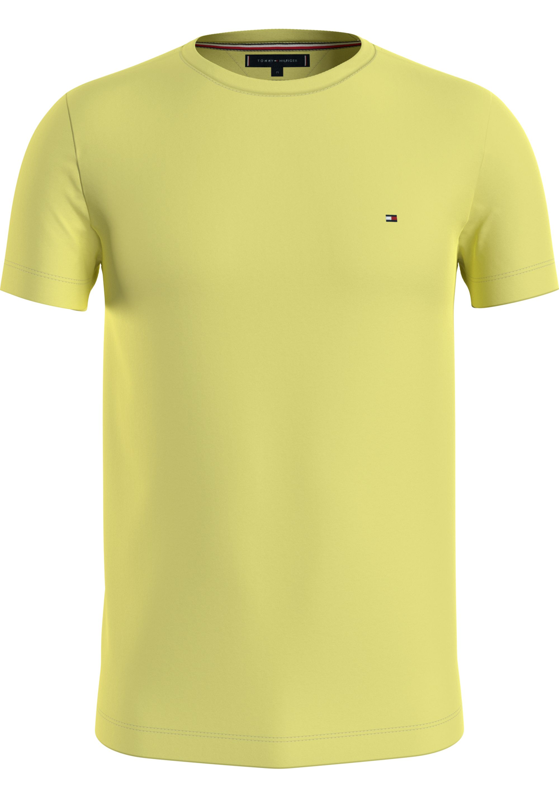 image_2_MW0MW10800ZIN_F_C4101wid2000amphei2000ampop_usm1710 Tommy Hilfiger Stretch Slim Fit Tee, heren T-shirt korte mouw O-hals, lichgeel