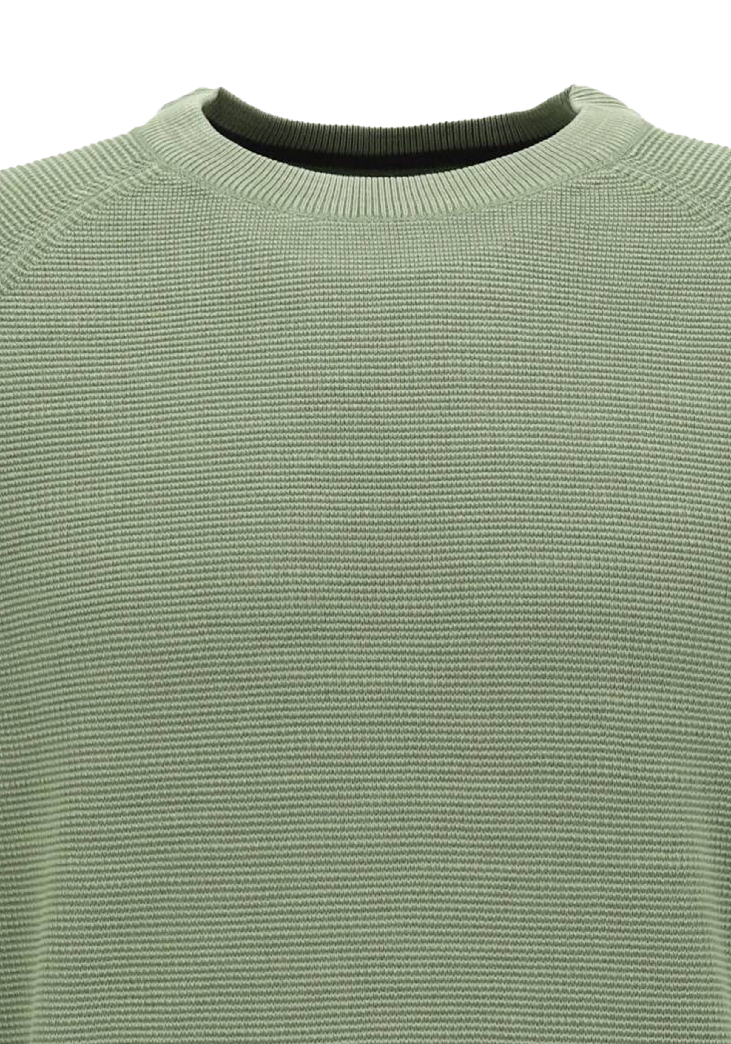Marc O'Polo regular fit pullover, heren trui katoen met O-hals, groen (middeldik)