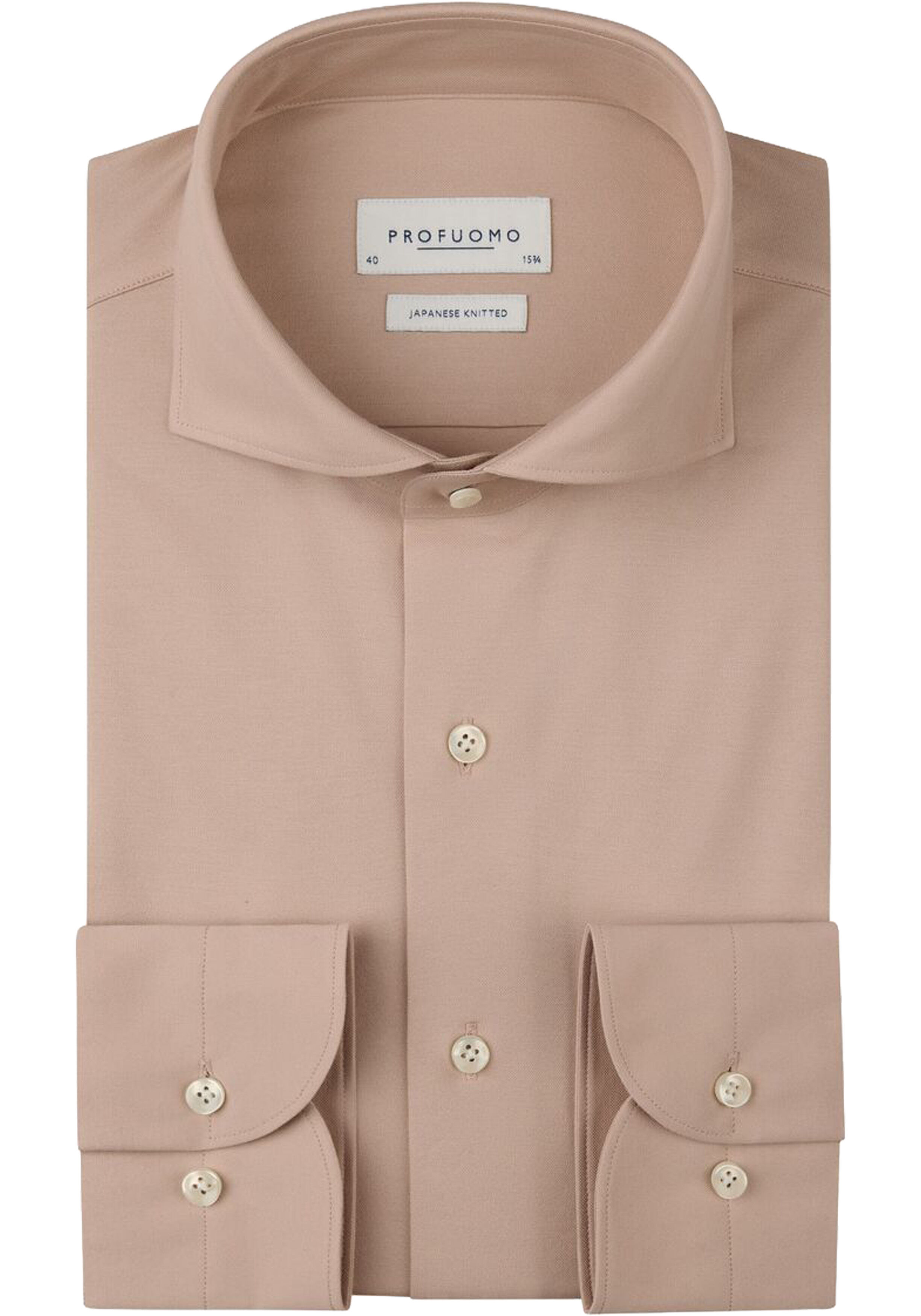 Profuomo slim fit heren overhemd, jersey, roze