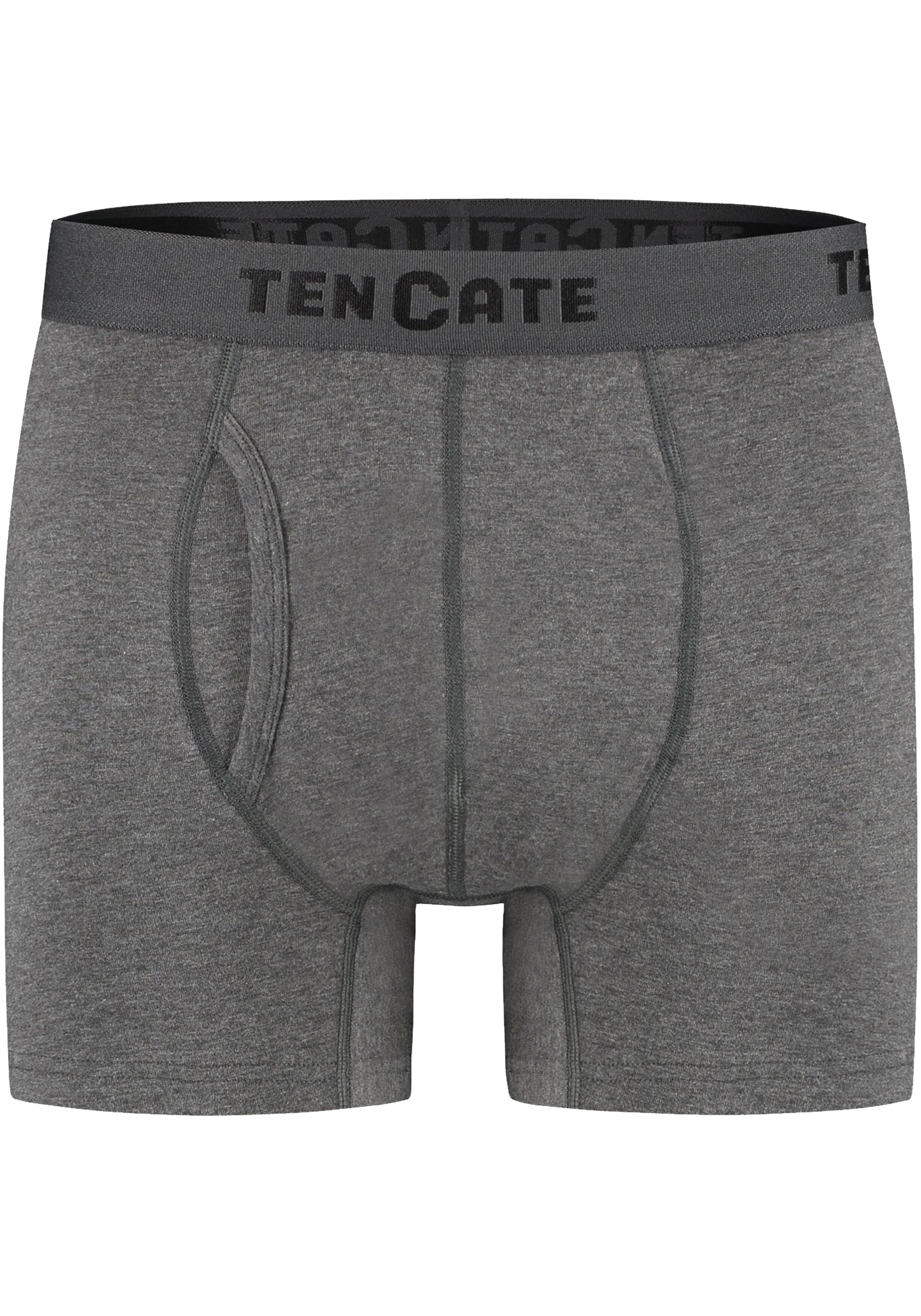 TEN CATE Basics men classic shorts met gulp (2-pack), heren boxers normale lengte, antraciet grijs melange