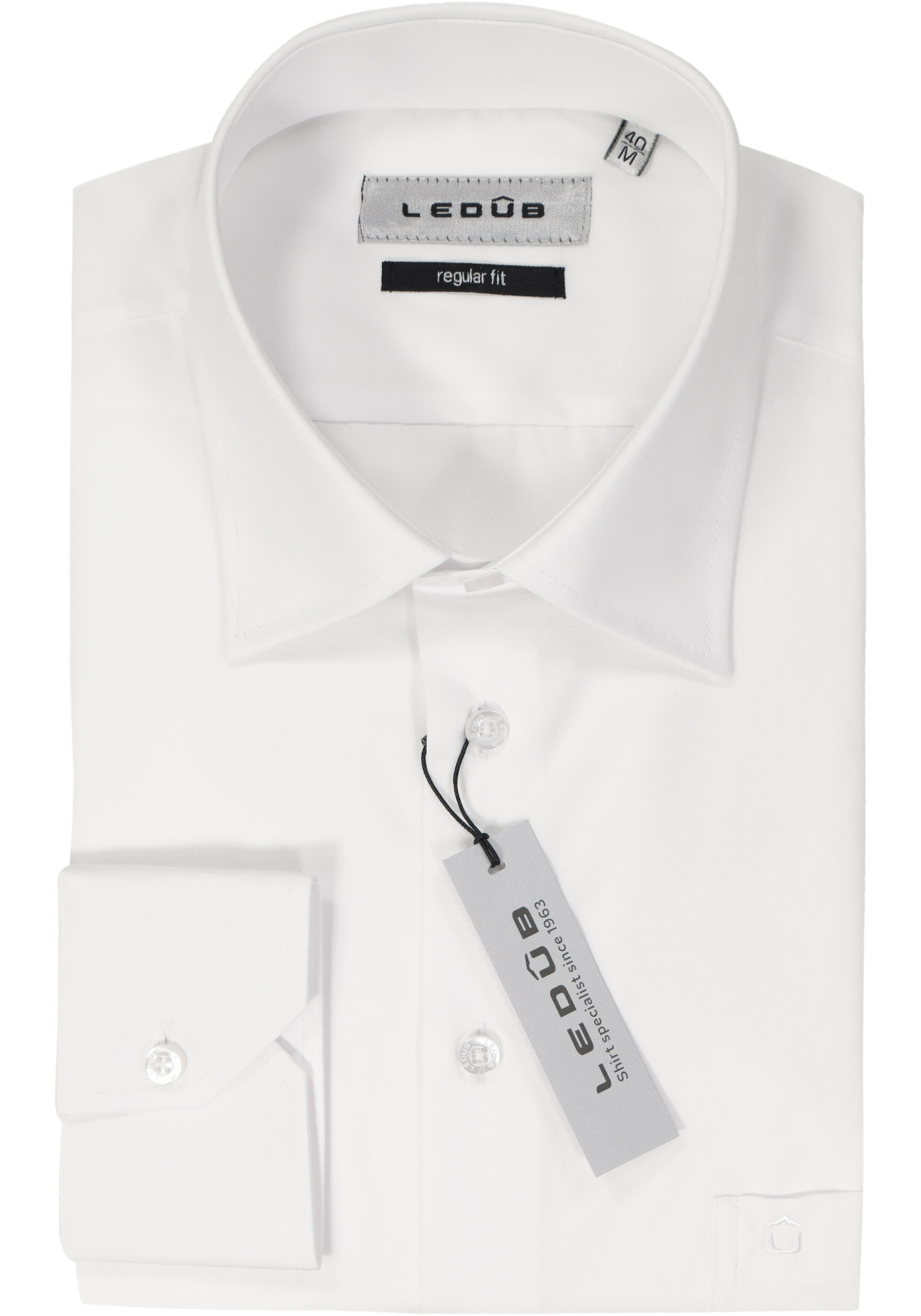 Ledub regular fit overhemd, wit