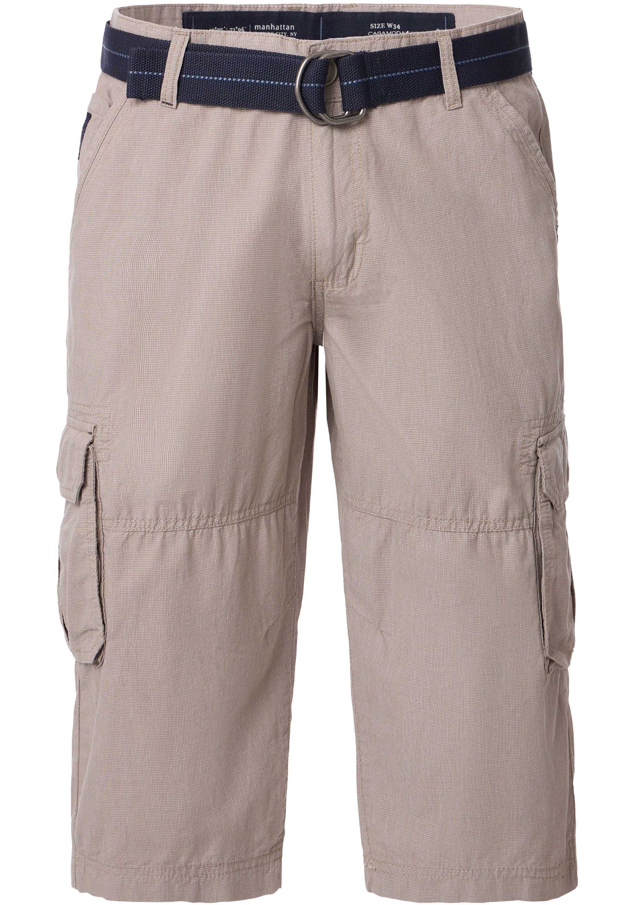 CASA MODA driekwart shorts BEN, heren cargo bermuda over de knie, beige