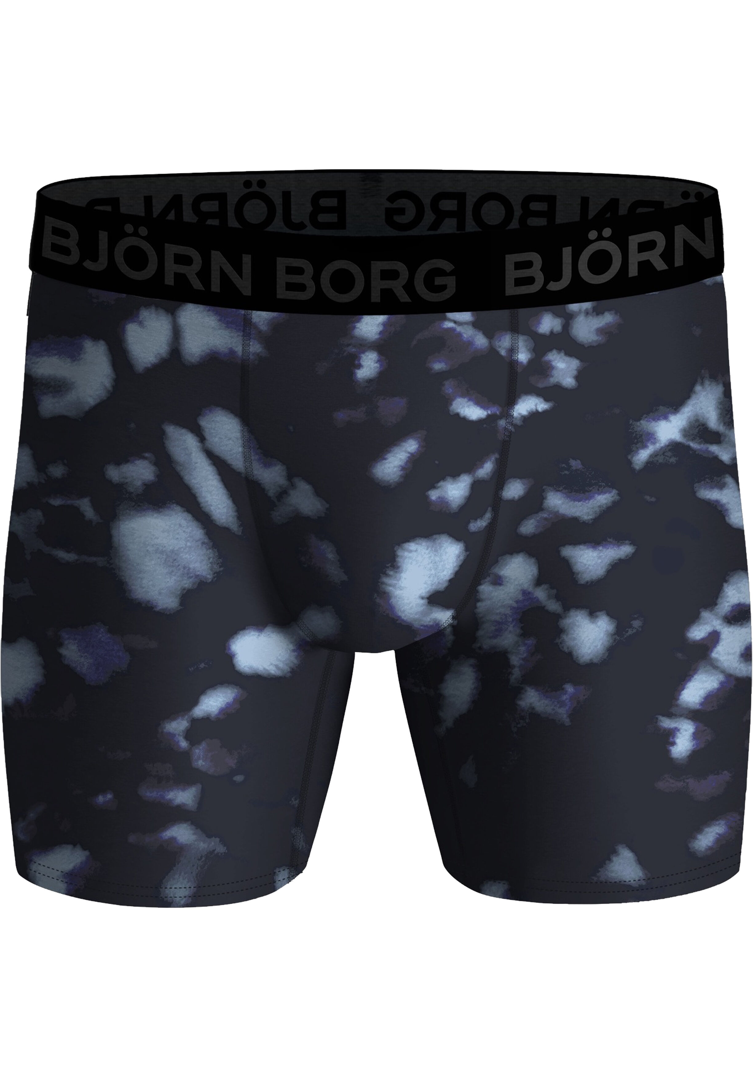 Bjorn Borg Performance boxers, microfiber heren boxers lange pijpen (1-pack), blauw dessin