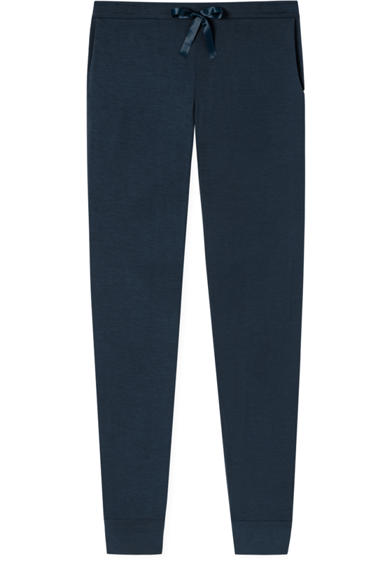 SCHIESSER Mix+Relax loungebroek lang, dames loungebroek lang modal boordjes blauw SCHIESSER Mix+Relax loungebroek lang, dames loungebroek lang modal boordjes blauw
