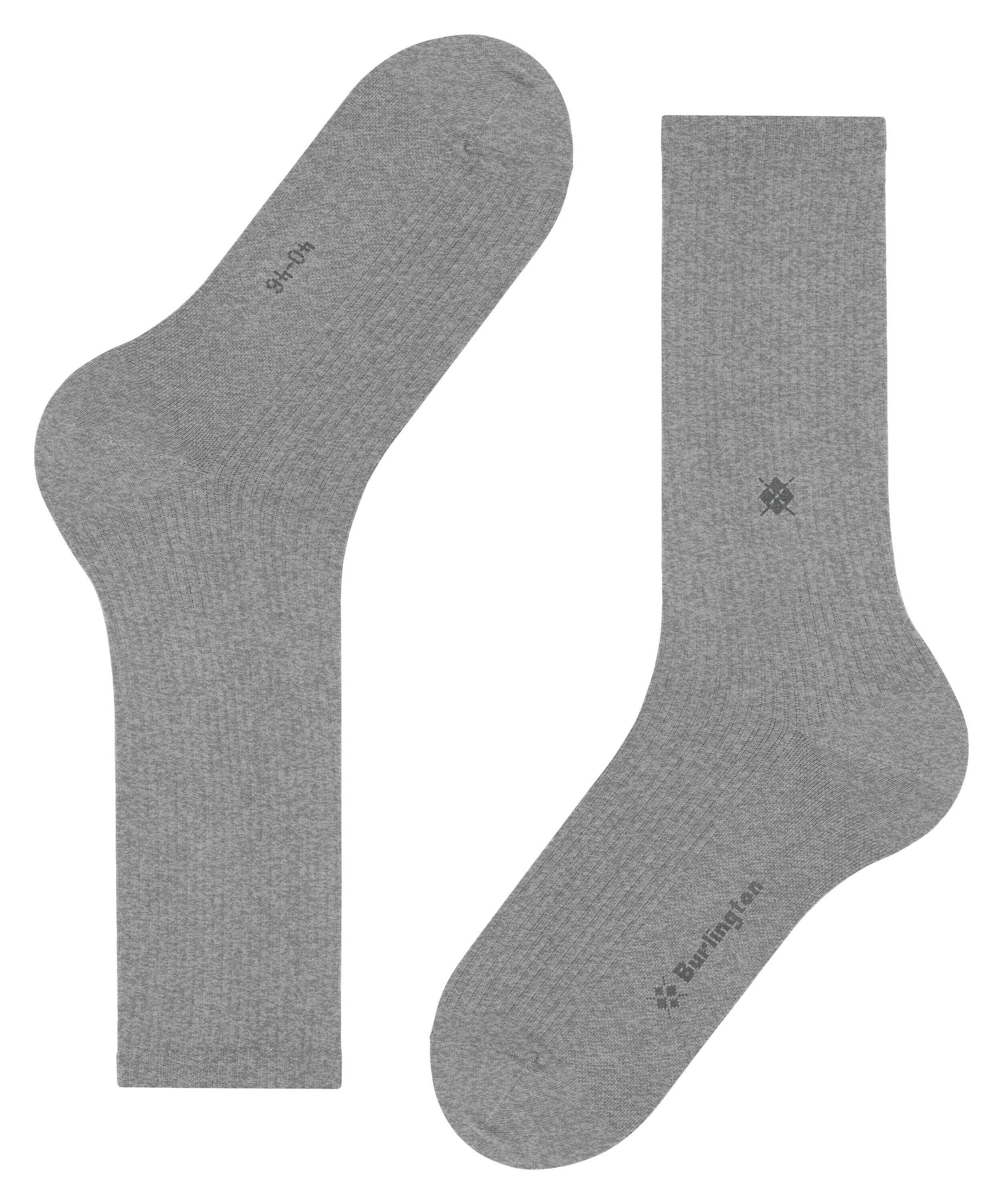 Burlington Boston herensokken, grijs (light grey)