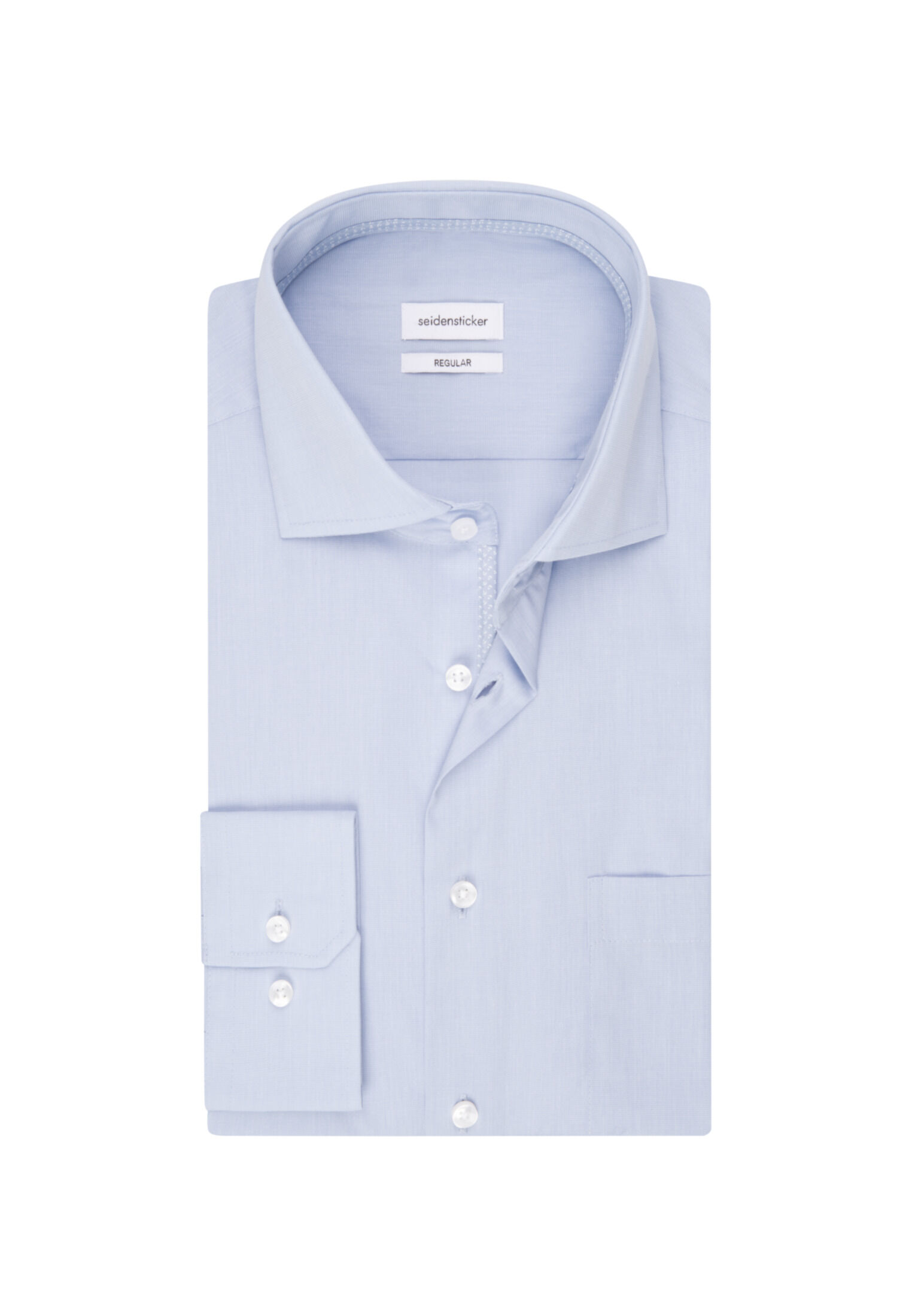 Seidensticker regular fit overhemd, popeline, blauw