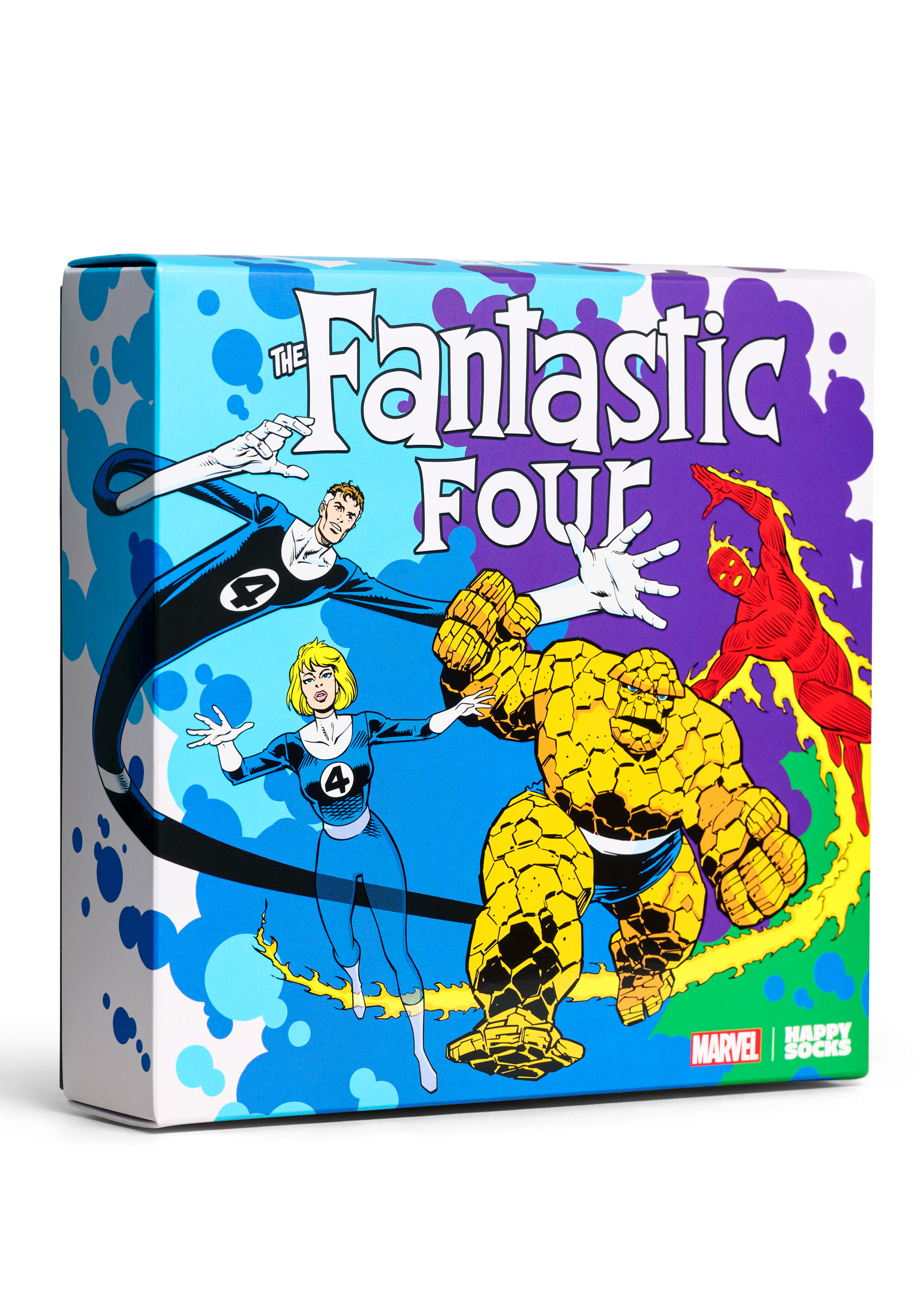 Happy Socks MARVEL Fantastic Four Socks Gift Set (4-pack), unisex sokken in cadeauverpakking, blauw