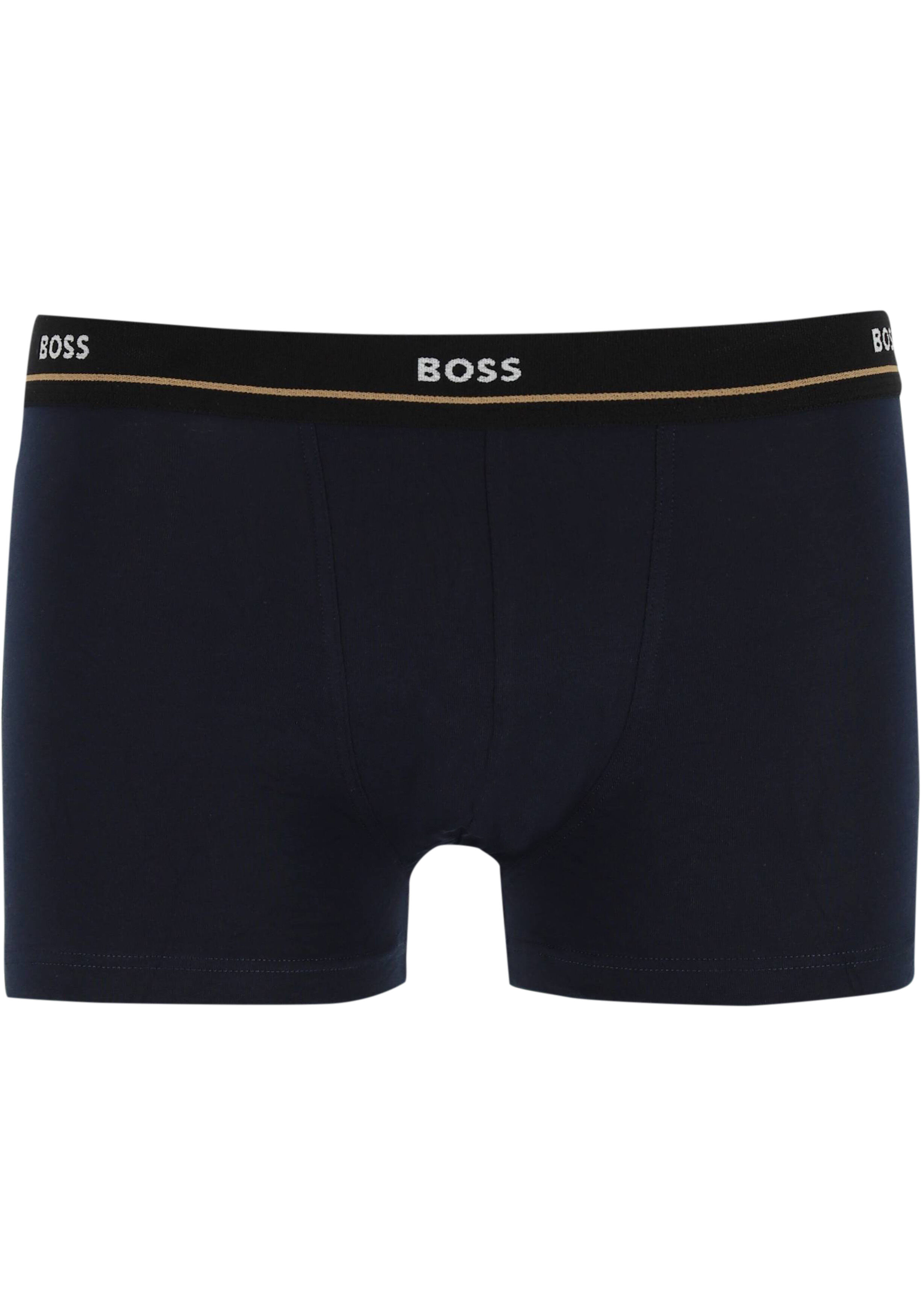 HUGO BOSS Essential trunks (5-pack), heren boxers kort, grijs, groen, navy, kobalt en zwart