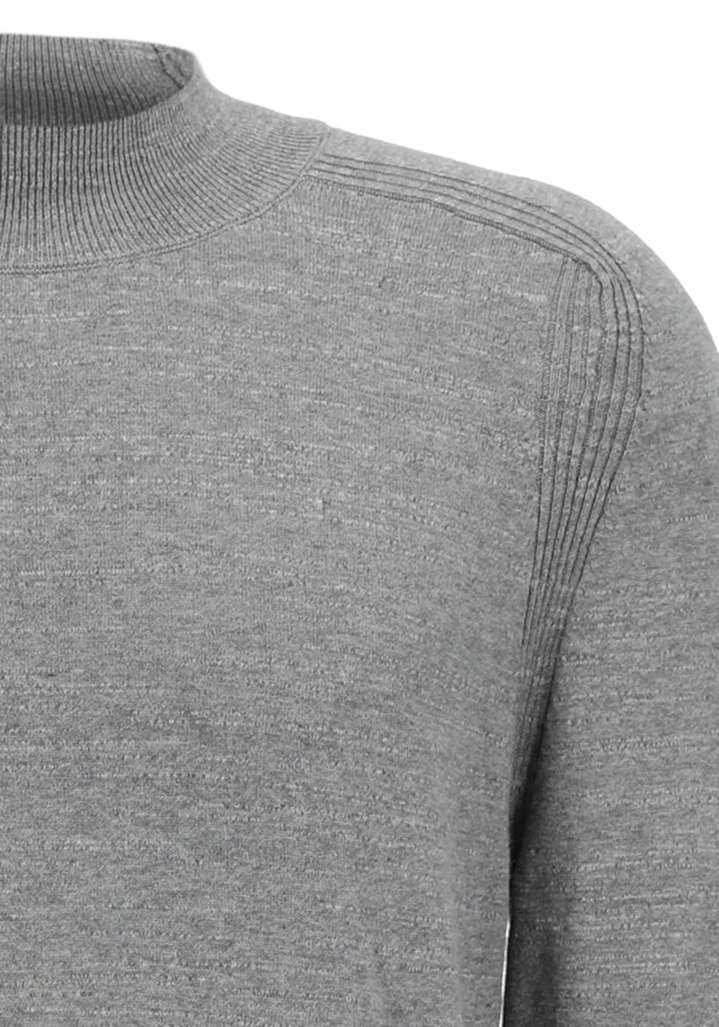 OLYMP modern fit trui katoen, turtleneck, zilvergrijs melange