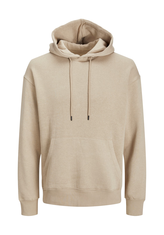 JACK & JONES Star basic sweat hood regular fit, heren hoodie katoenmengsel met capuchon, beige JACK & JONES Star basic sweat hood regular fit, heren hoodie katoenmengsel met capuchon, beige