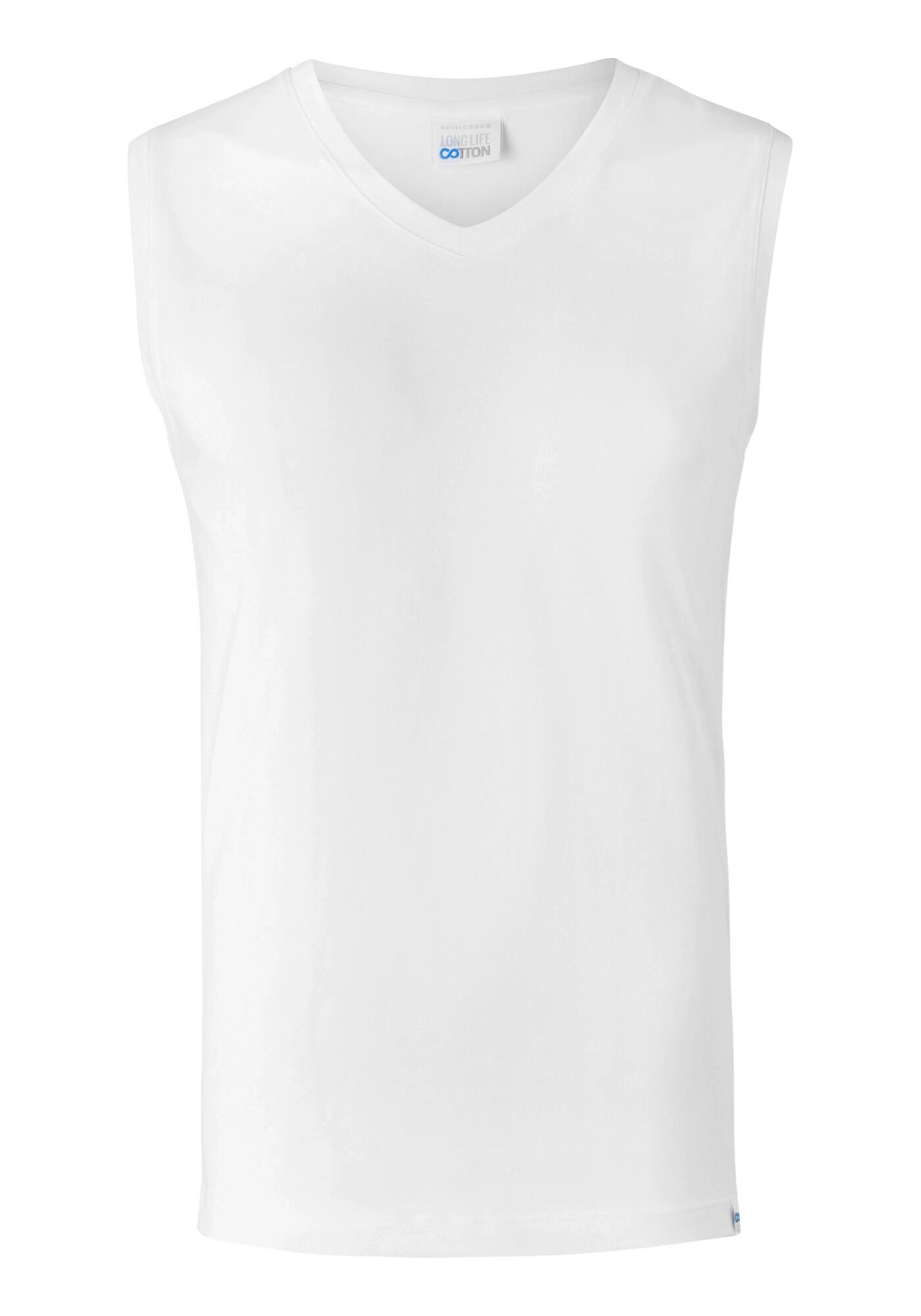 SCHIESSER Long Life Cotton tanktop (1-pack), V-hals, wit
