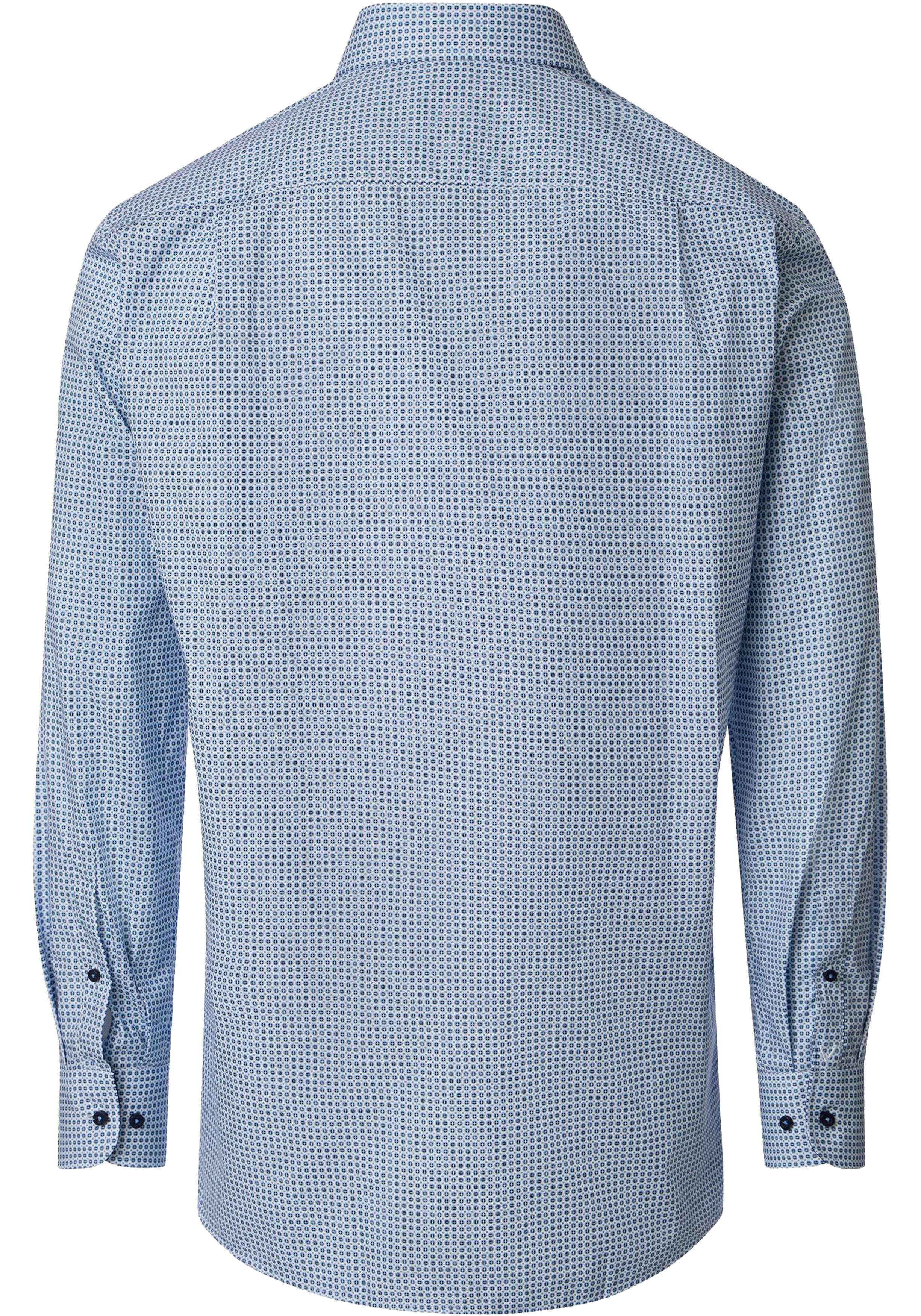 VENTI CASA MODA comfort fit overhemd, mouwlengte 72 cm, popeline, wit met licht- en donkerblauw dessin