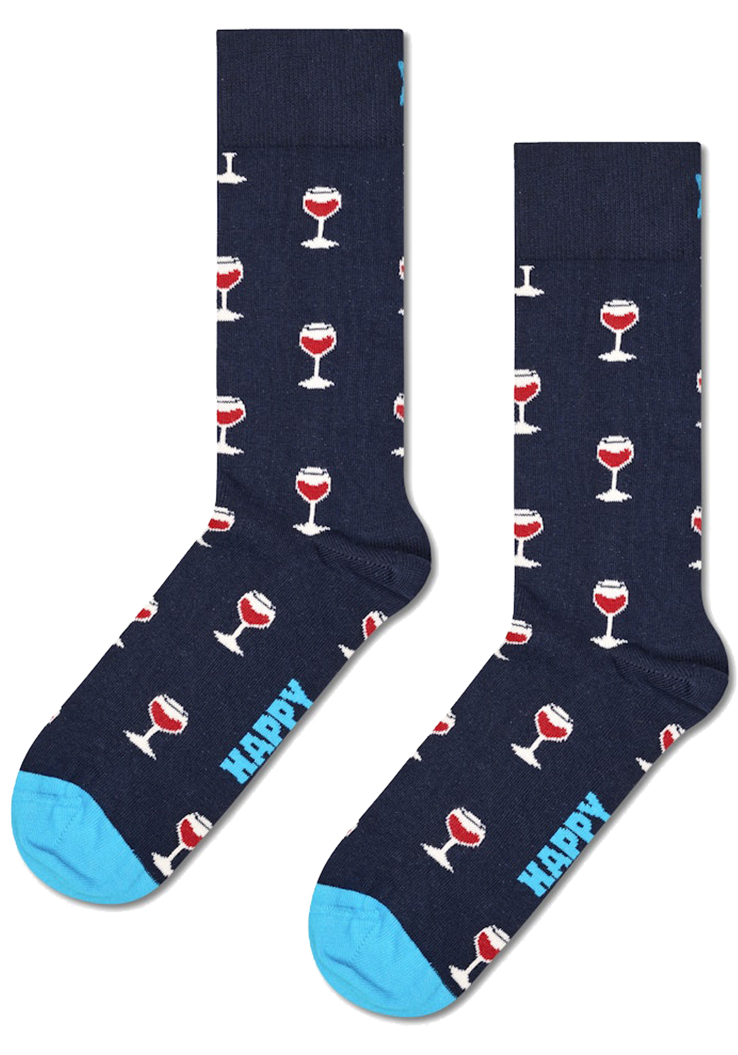 Happy Socks Glass Of Wine Sock, unisex sokken, navy