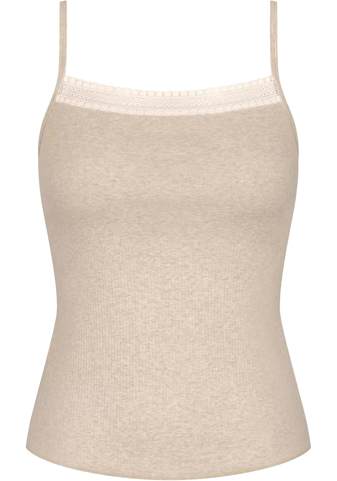 1-7611358936328-sloggi-ondergoed_HR Sloggi Women GO Ribbed Spaghetti Top (1-pack), dames singlet, beige melange