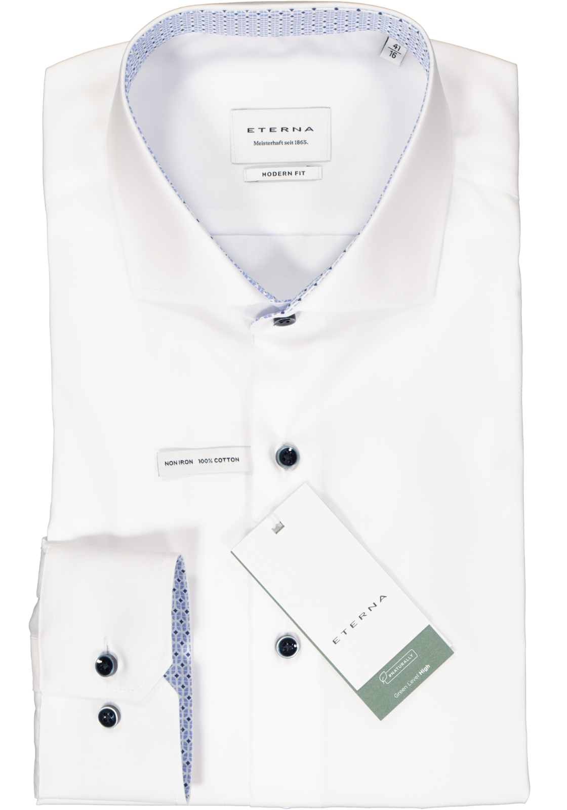 2-4067159258887_eterna-overhemd_HR ETERNA modern fit overhemd, popeline, wit (contrast)