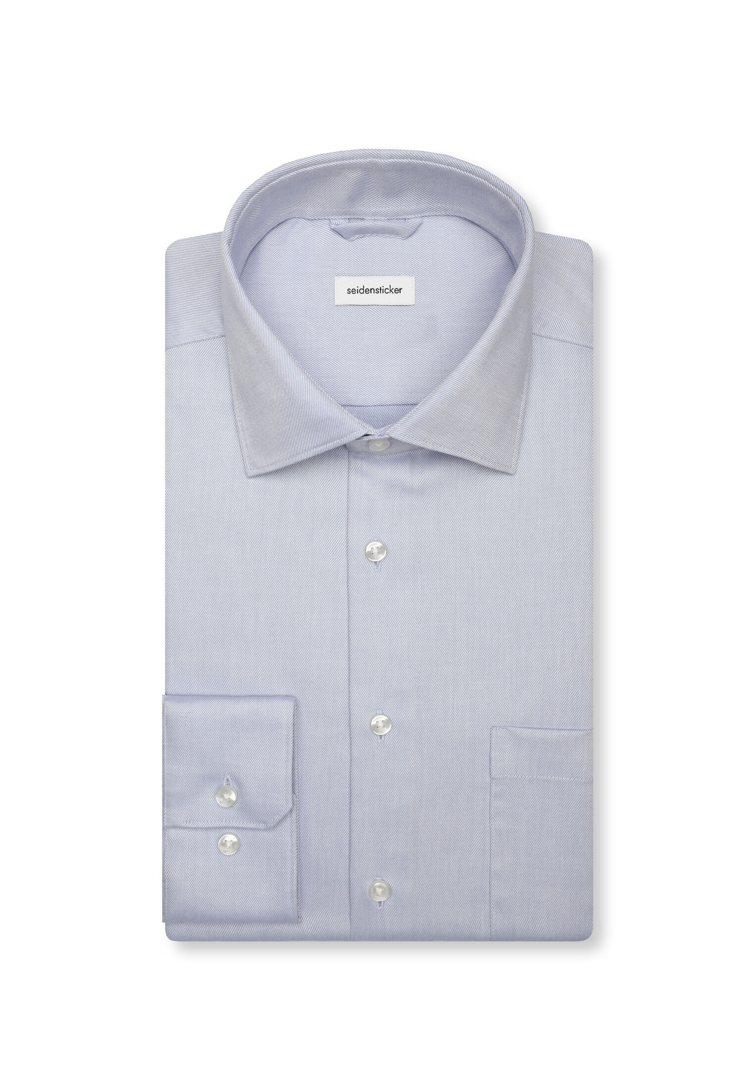 Seidensticker regular fit overhemd, popeline, blauw