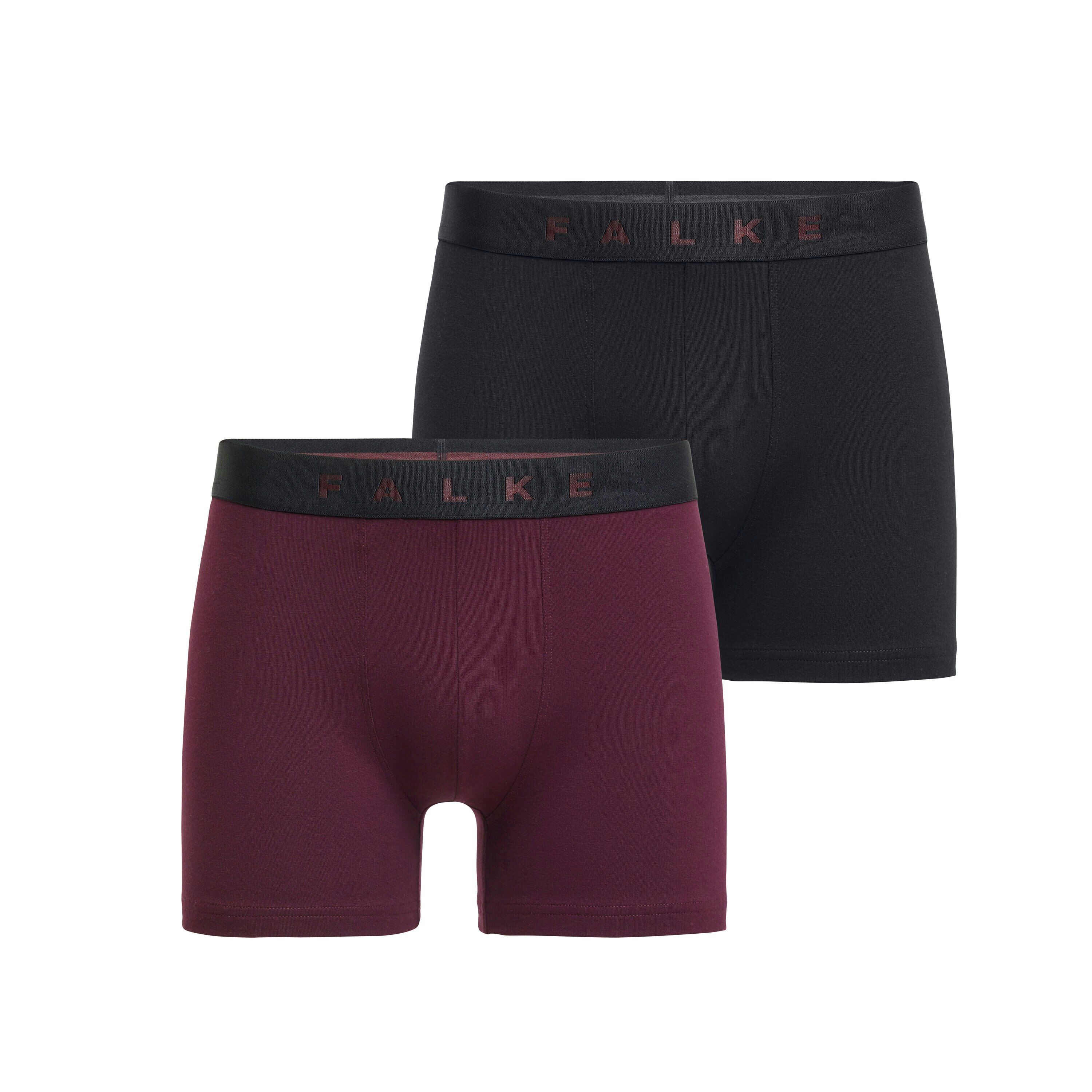 FALKE 2-pack heren boxer Daily Comfort, boxers normale lengte, bordeaux en zwart