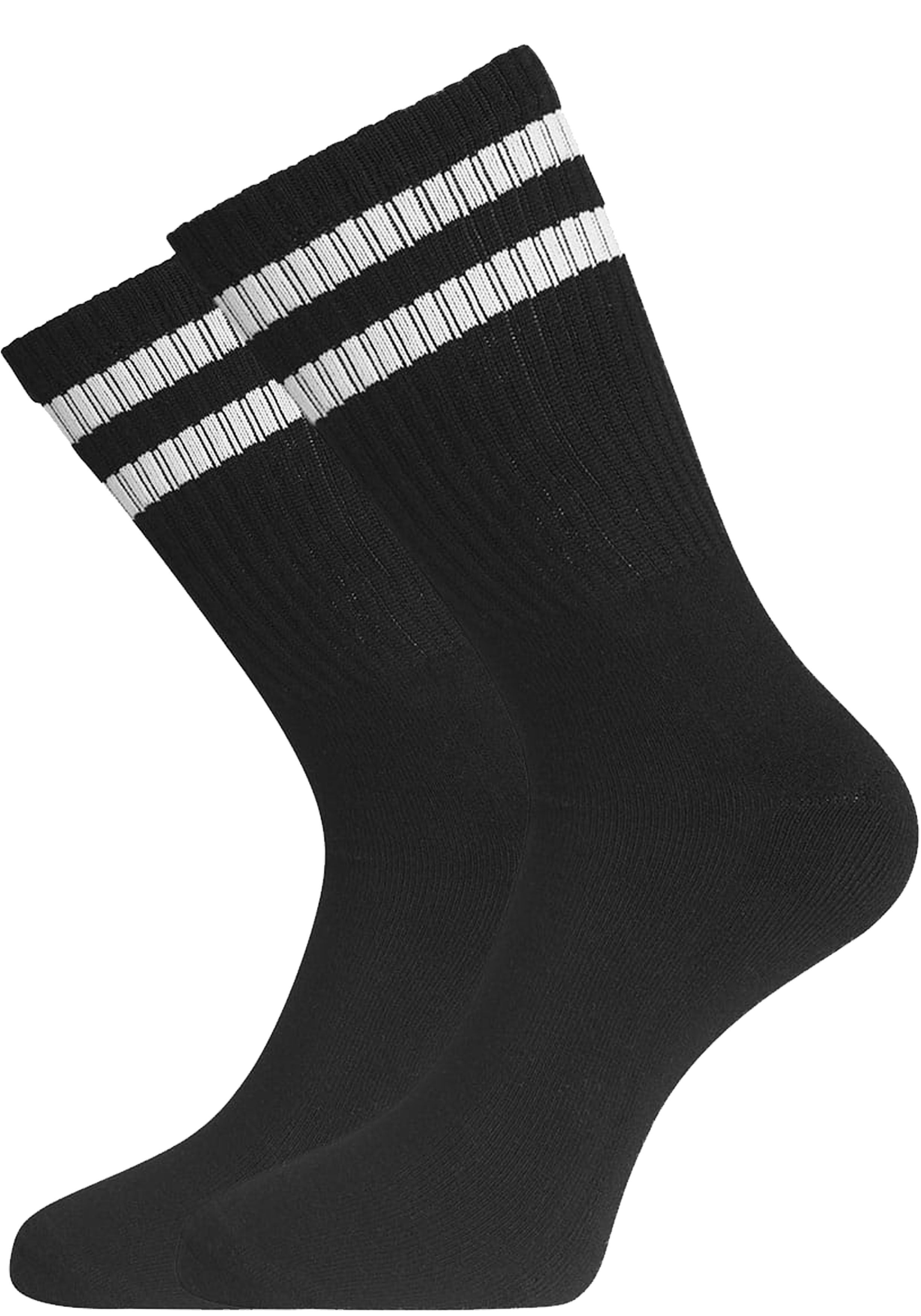 Bamboo Basics Senna outdoor socks (2-pack), unisex sokken met badstof binnenzool, zwart met wit gestreept