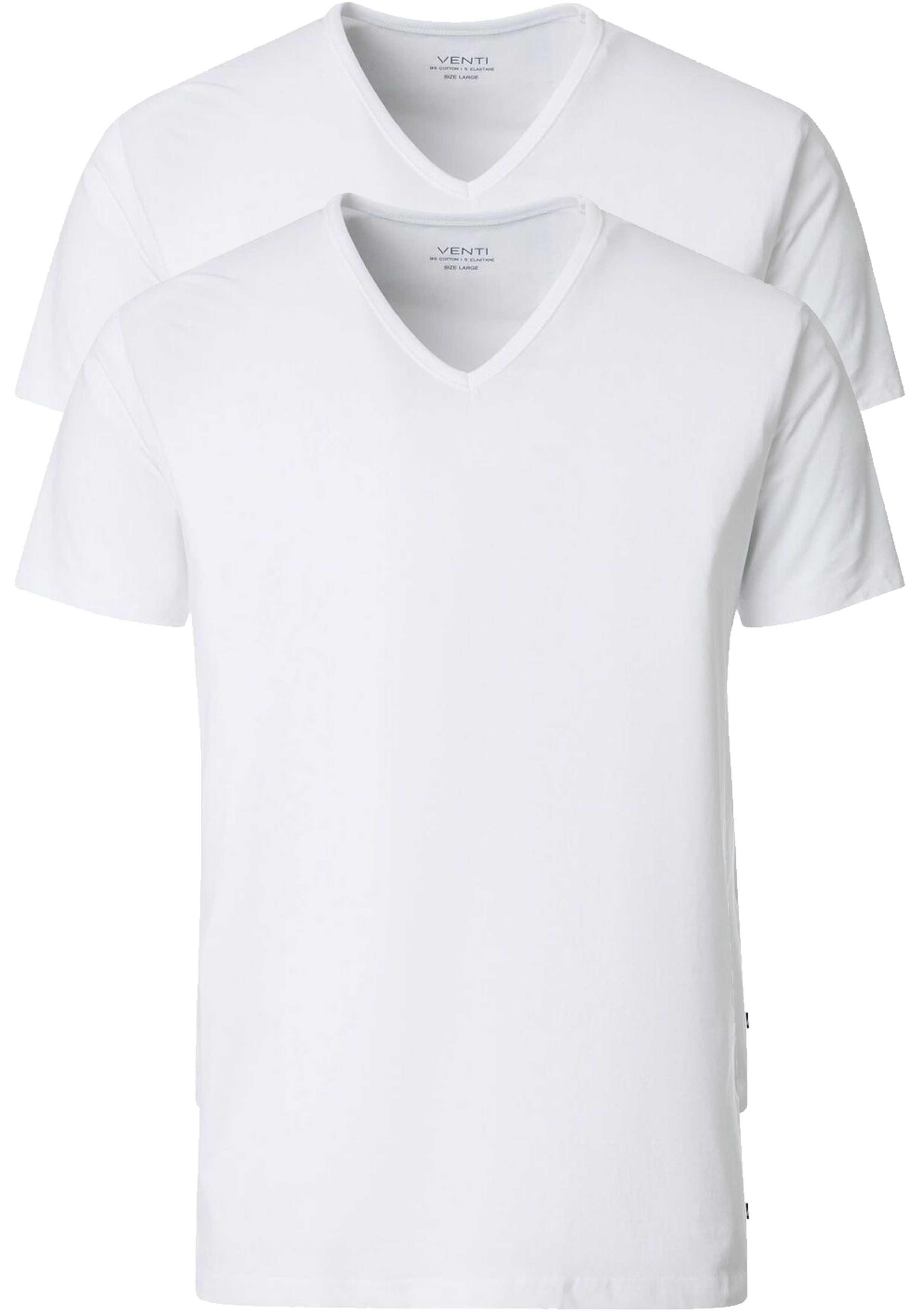 VENTI modern fit heren T-shirt (2-pack), wit