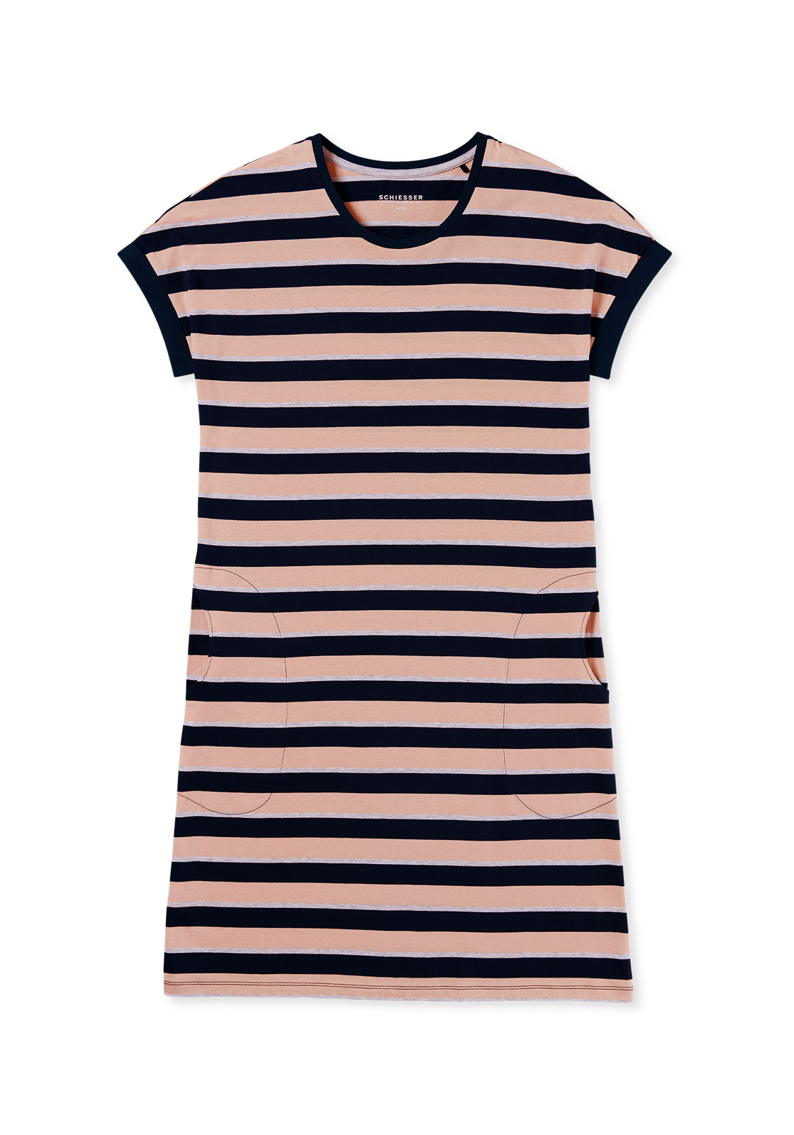 image_2_181251-904_2_1280x1280 SCHIESSER Casual Essentials T-shirt, dames slaapshirt korte mouw strepen multicolour