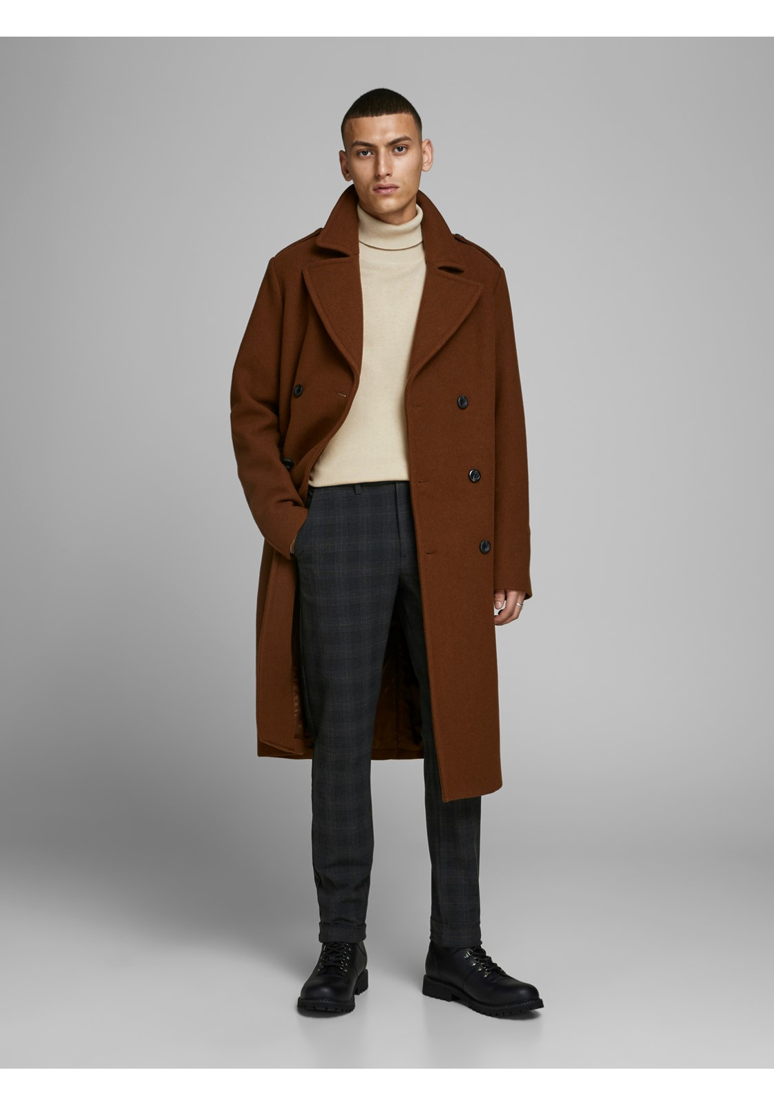 image_6_jj__3227854__frontfulljpgv600b5599c0847f1b693f9ade51029e67ecb2 JACK & JONES Emil knit roll neck slim fit, heren pullover viscosemengsel met col, beige melange