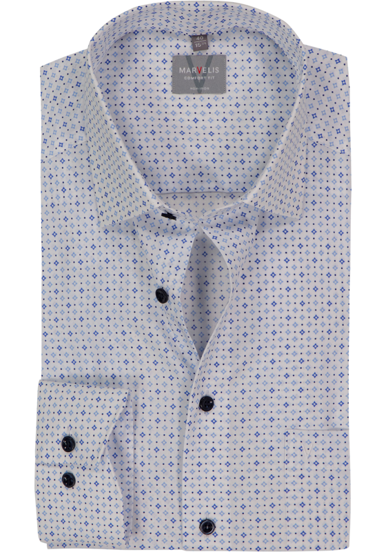 MARVELIS comfort fit overhemd, popeline, lichtblauw dessin MARVELIS comfort fit overhemd, popeline, lichtblauw dessin
