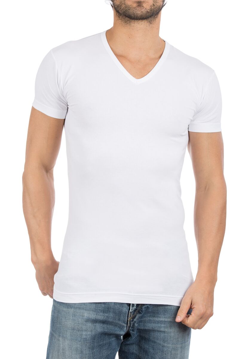 ALAN RED T-shirts Oklahoma extra lang (2-pack), V-hals stretch, wit