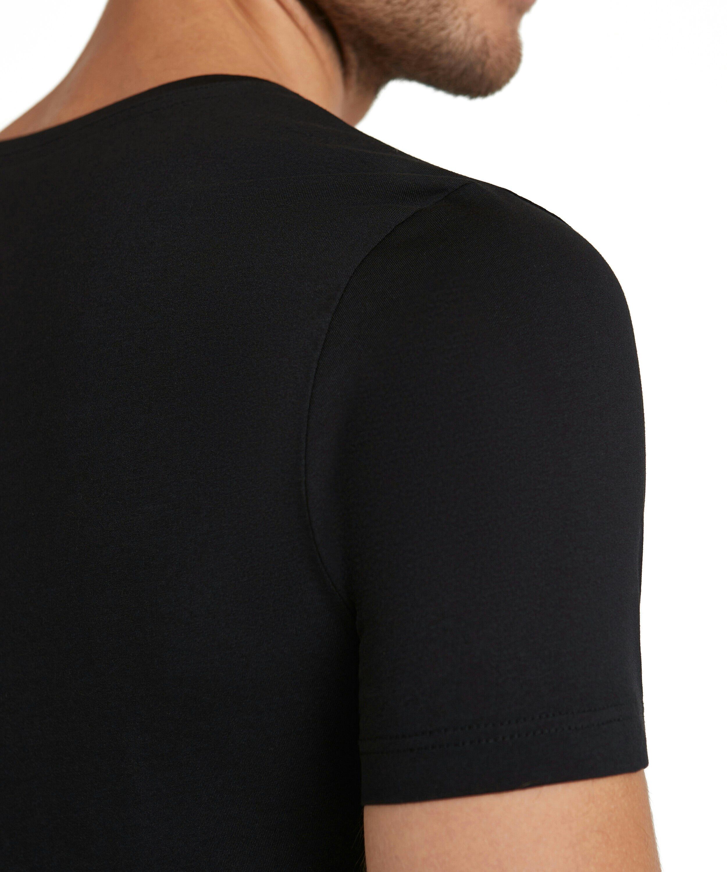 FALKE heren T-shirt Daily Natural, korte mouw, zwart (black)