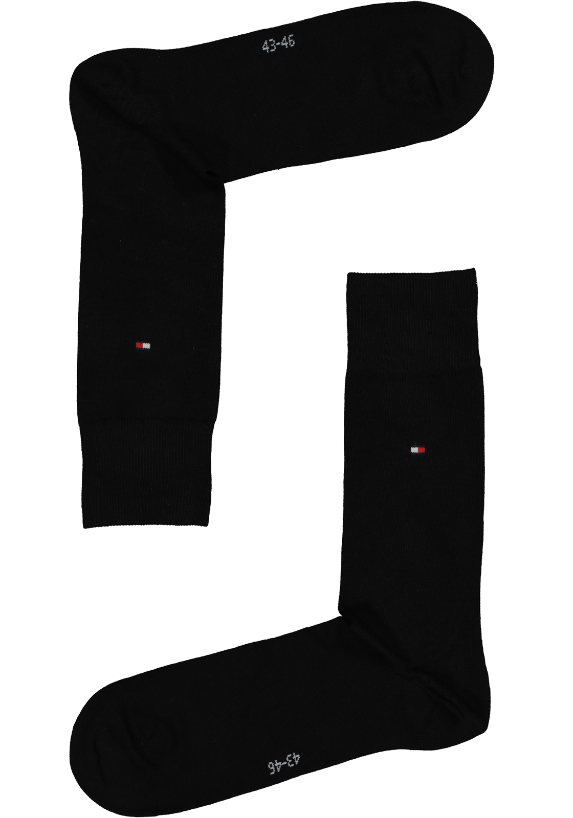 7-8718824979083_sok_HR Tommy Hilfiger Check Socks (2-pack), herensokken katoen, geruit en uni, zwart