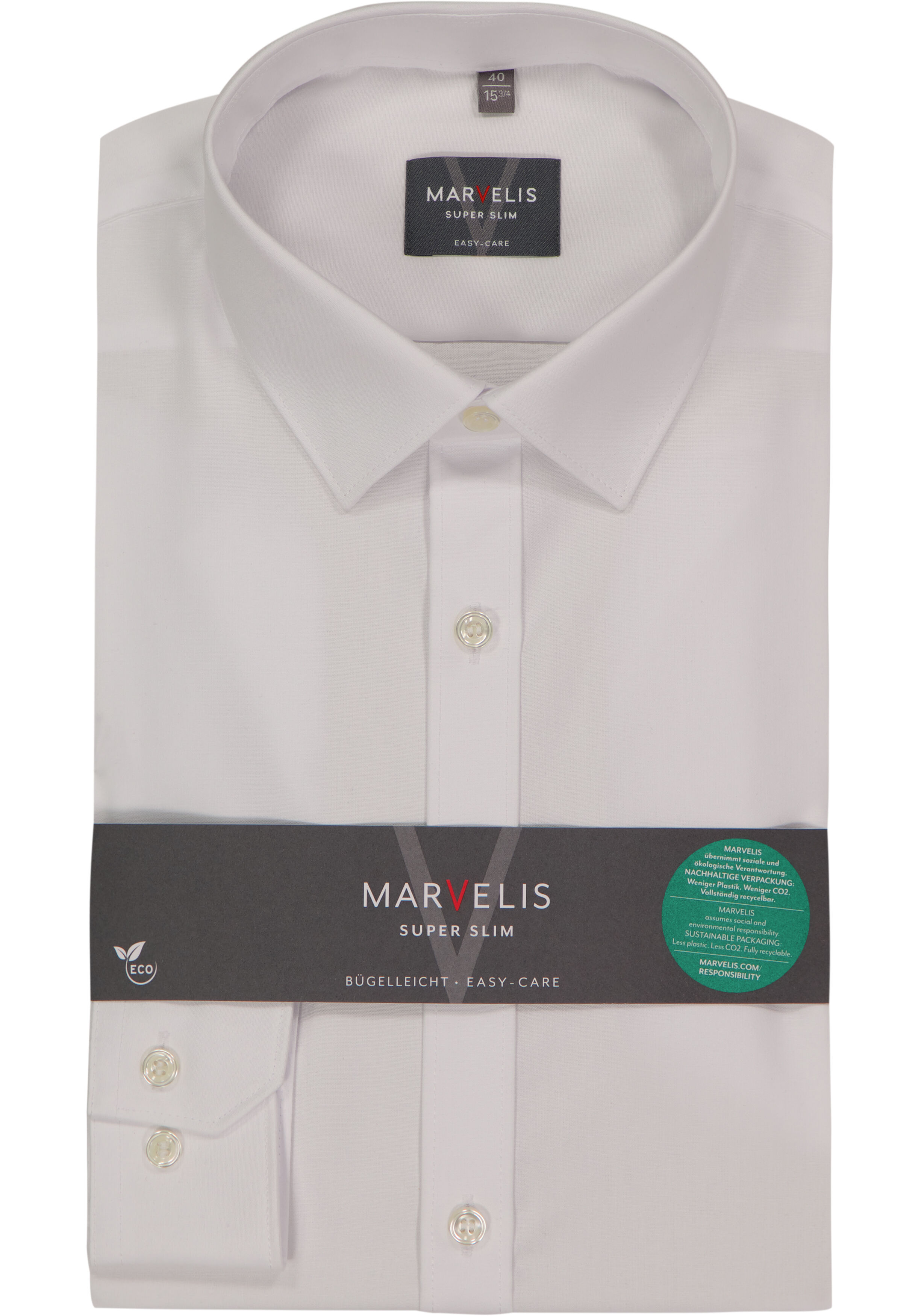 MARVELIS super slim fit overhemd, popeline, wit