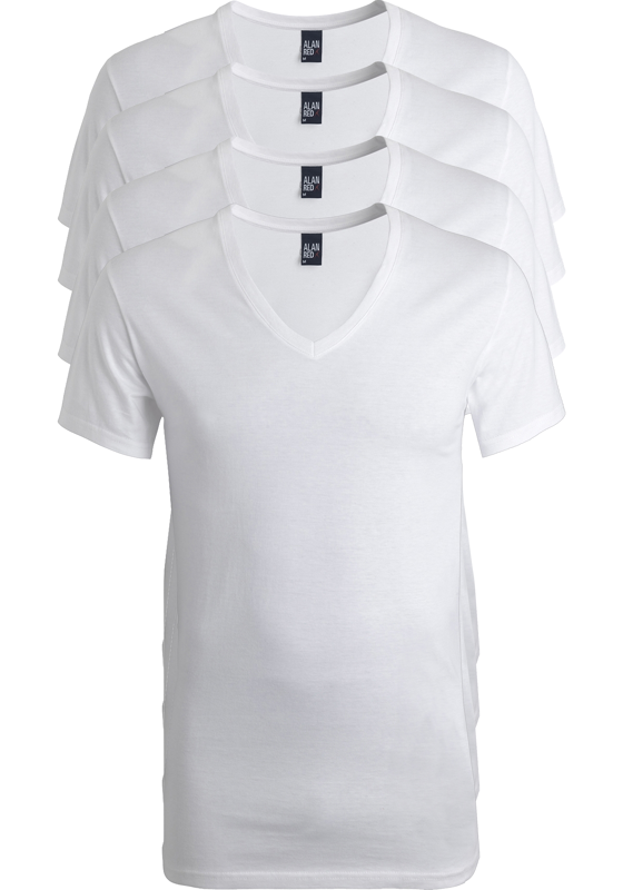 ALAN RED T-shirts Dean (4-pack), diepe V-hals, wit ALAN RED T-shirts Dean (4-pack), diepe V-hals, wit