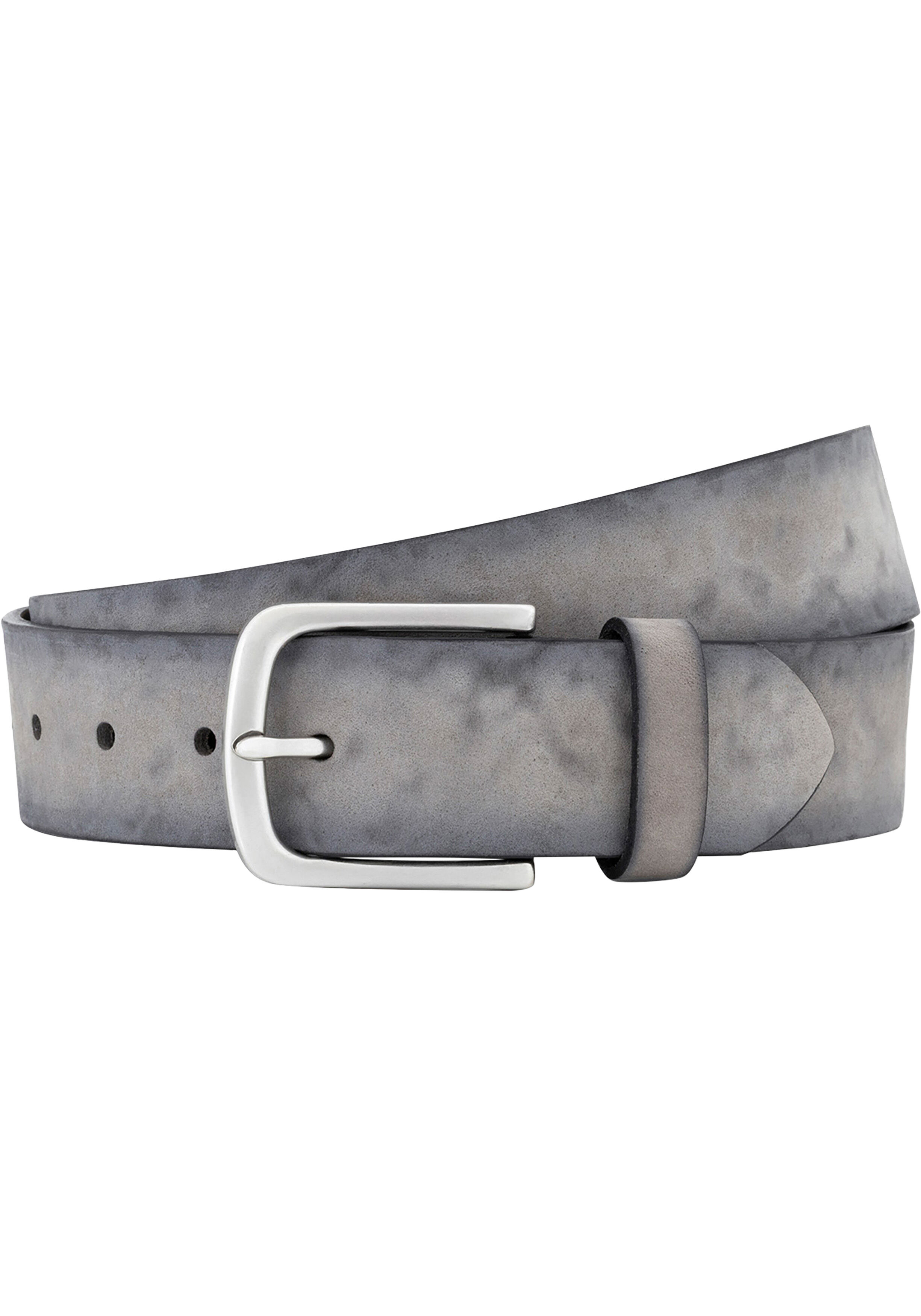 LINDENMANN leren heren riem, grijs