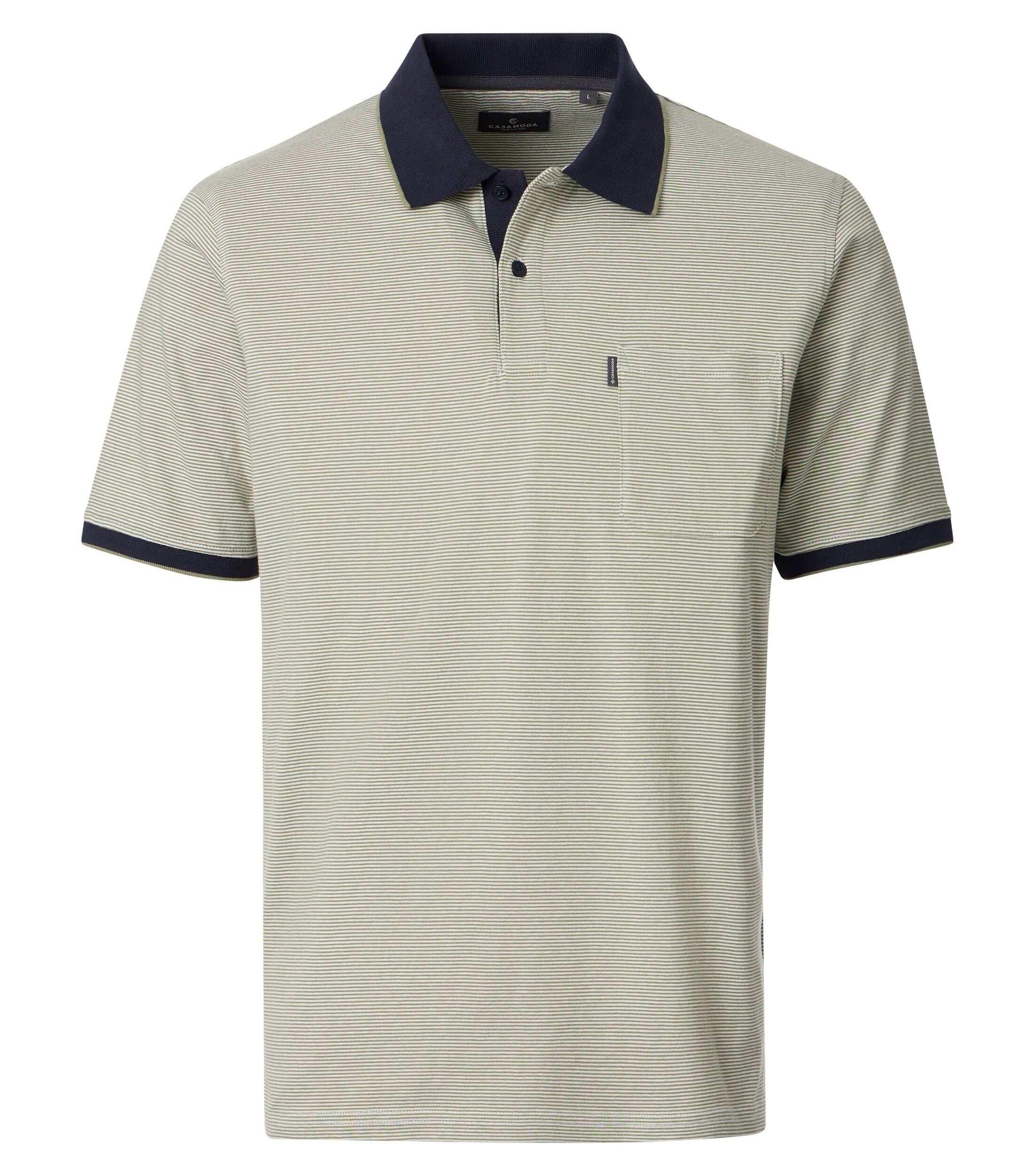 CASA MODA comfort fit heren polo, groen dessin