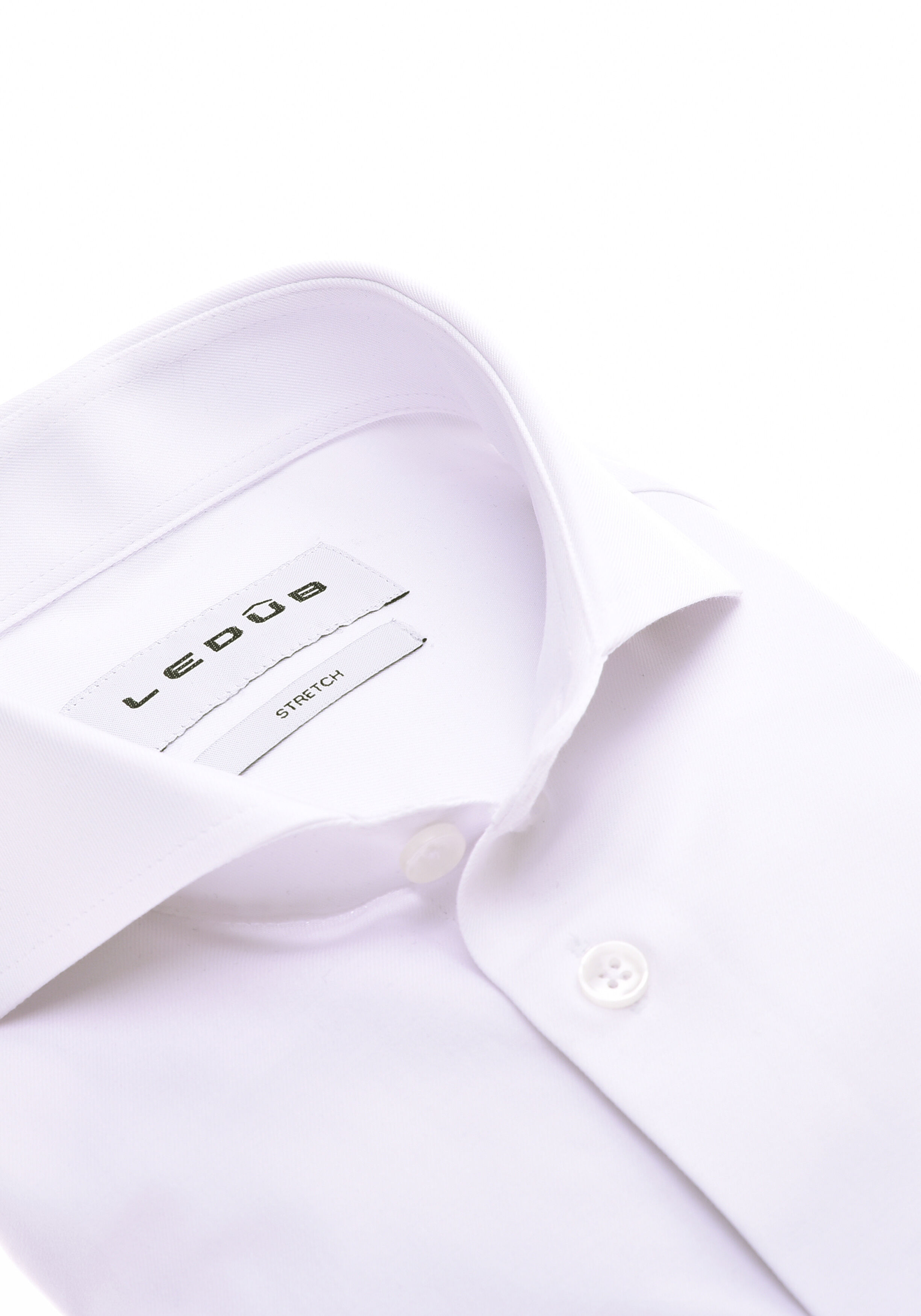 Ledub slim fit overhemd, popeline, wit