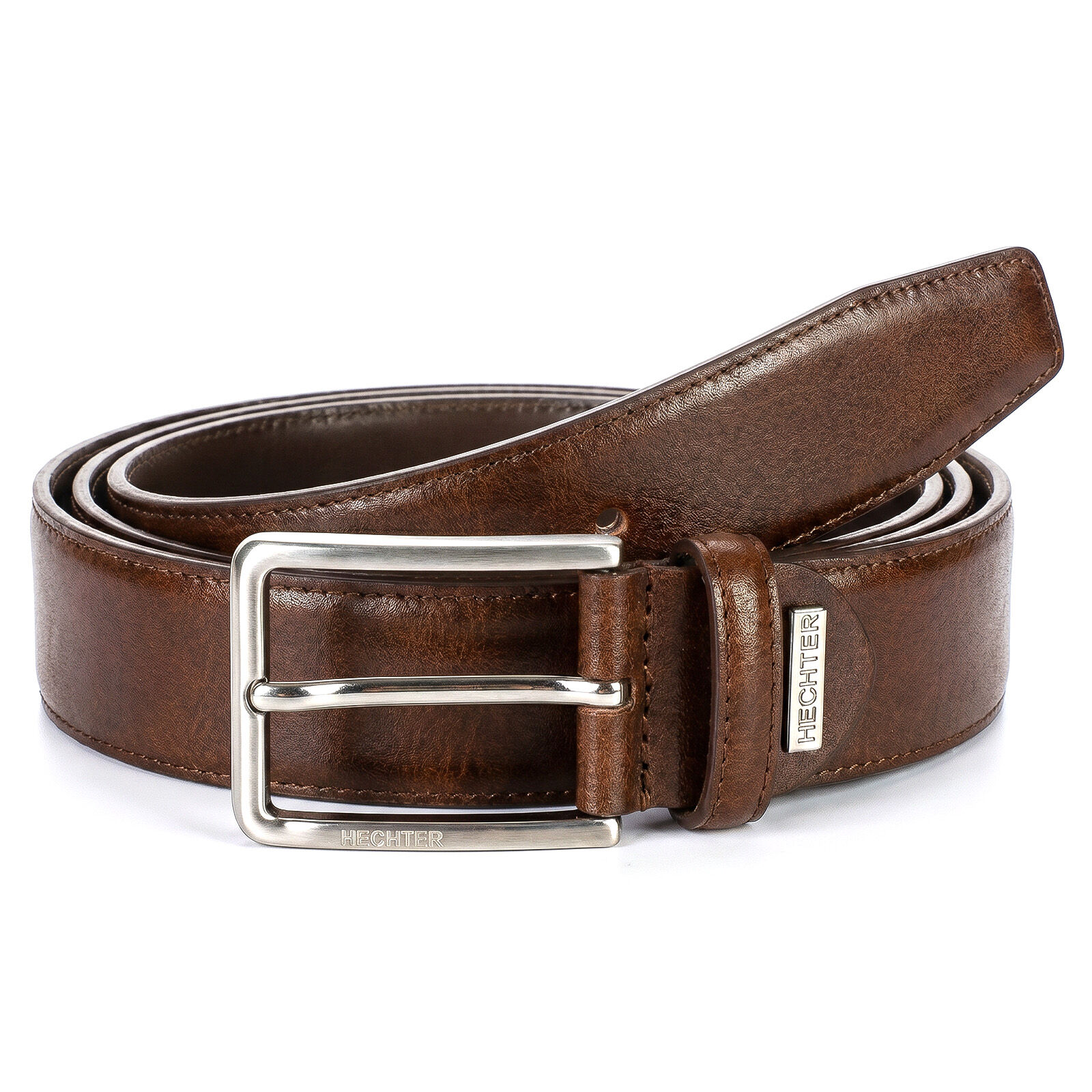 HECHTER leren heren riem, cognac