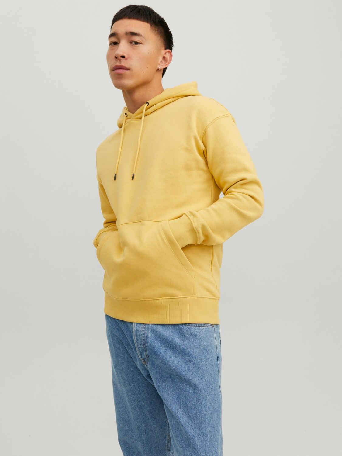 JACK & JONES Star basic sweat hood regular fit, heren hoodie katoenmengsel met capuchon, geel