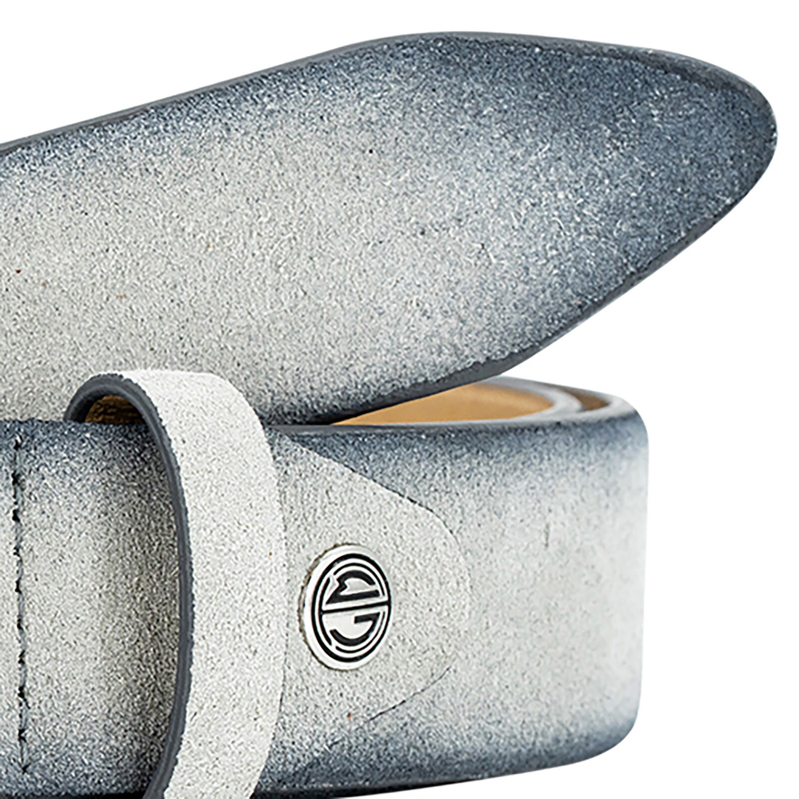 LINDENMANN leren heren riem, grijs